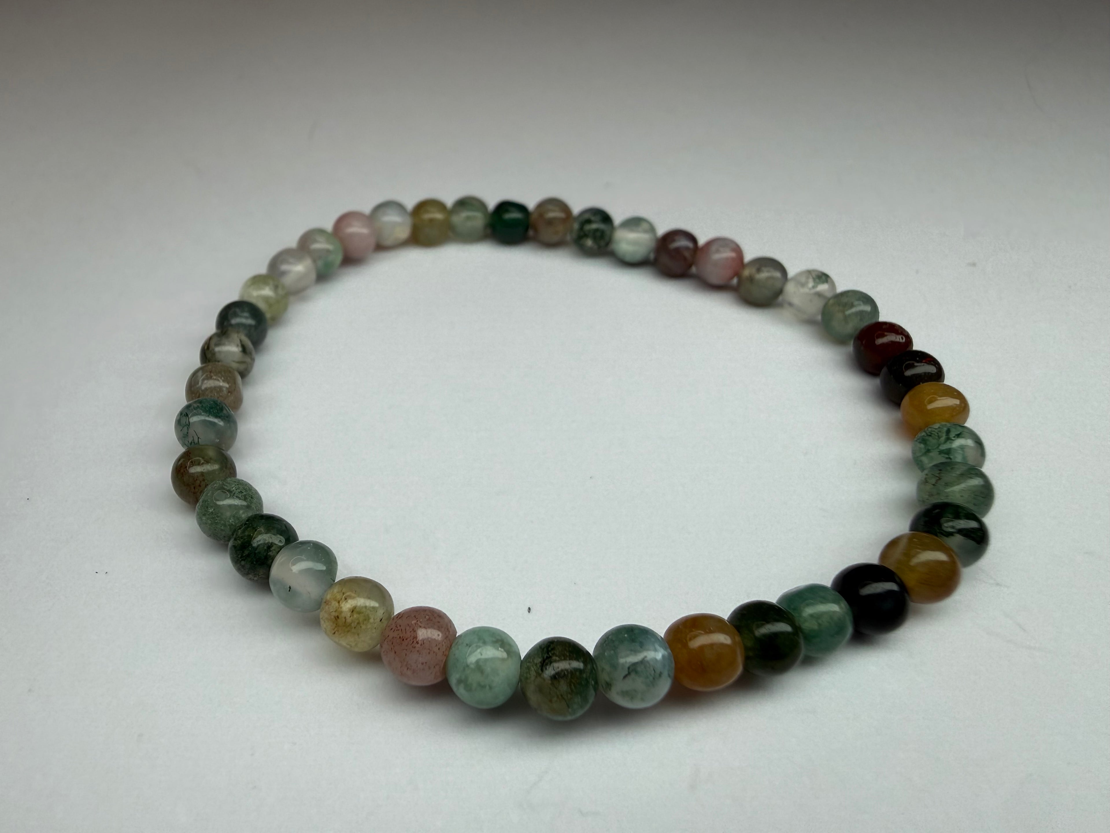 Striped Agate 4mm Beaded Stretch Bracelet