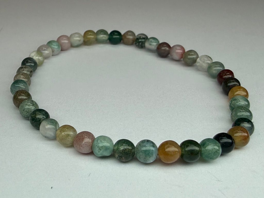 Striped Agate 4mm Beaded Stretch Bracelet