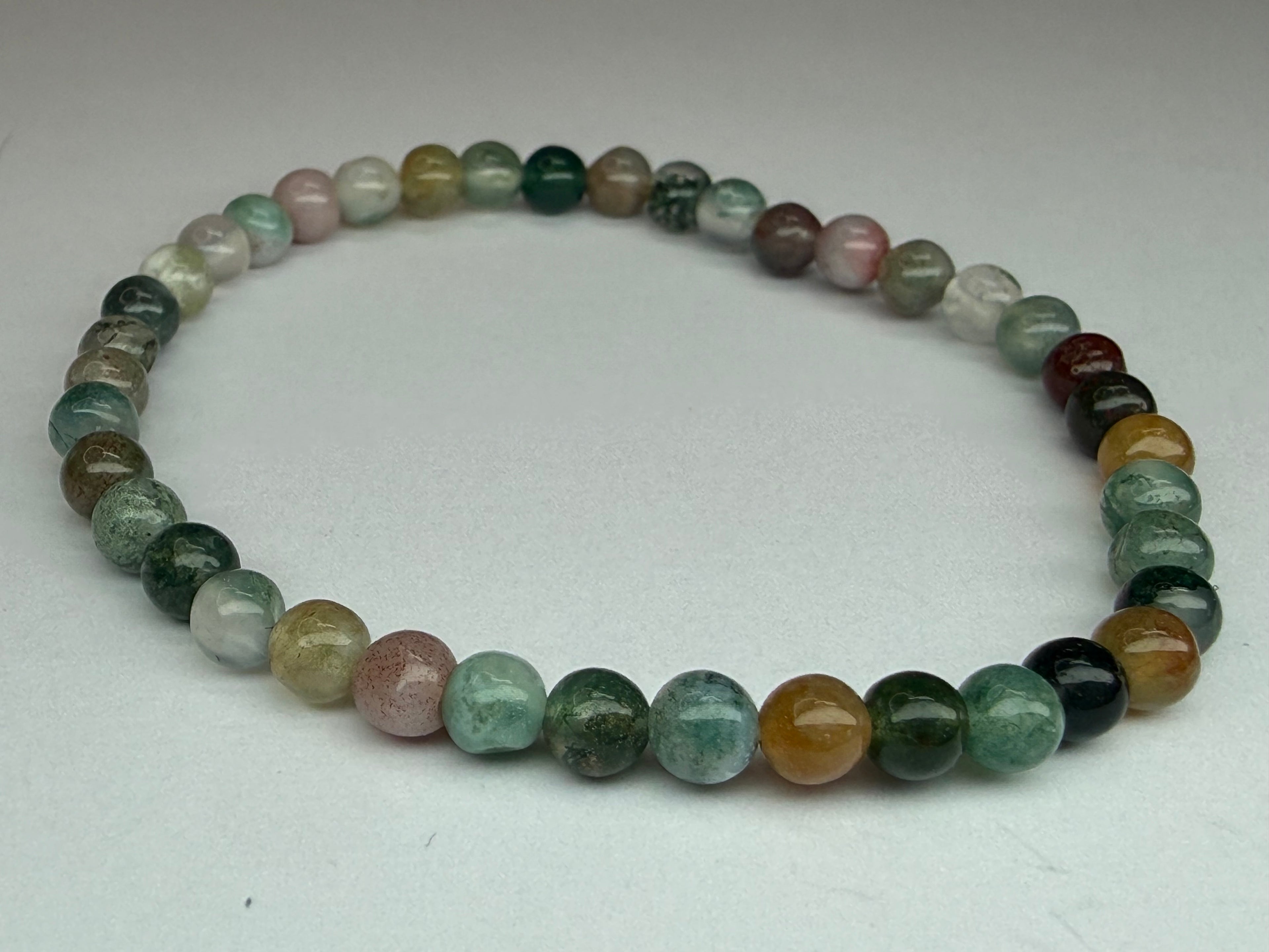 Striped Agate 4mm Beaded Stretch Bracelet