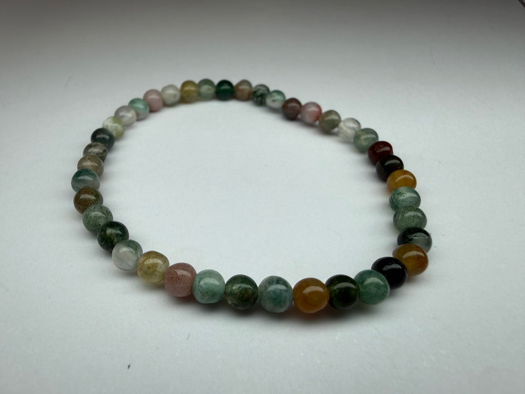 Striped Agate 4mm Beaded Stretch Bracelet