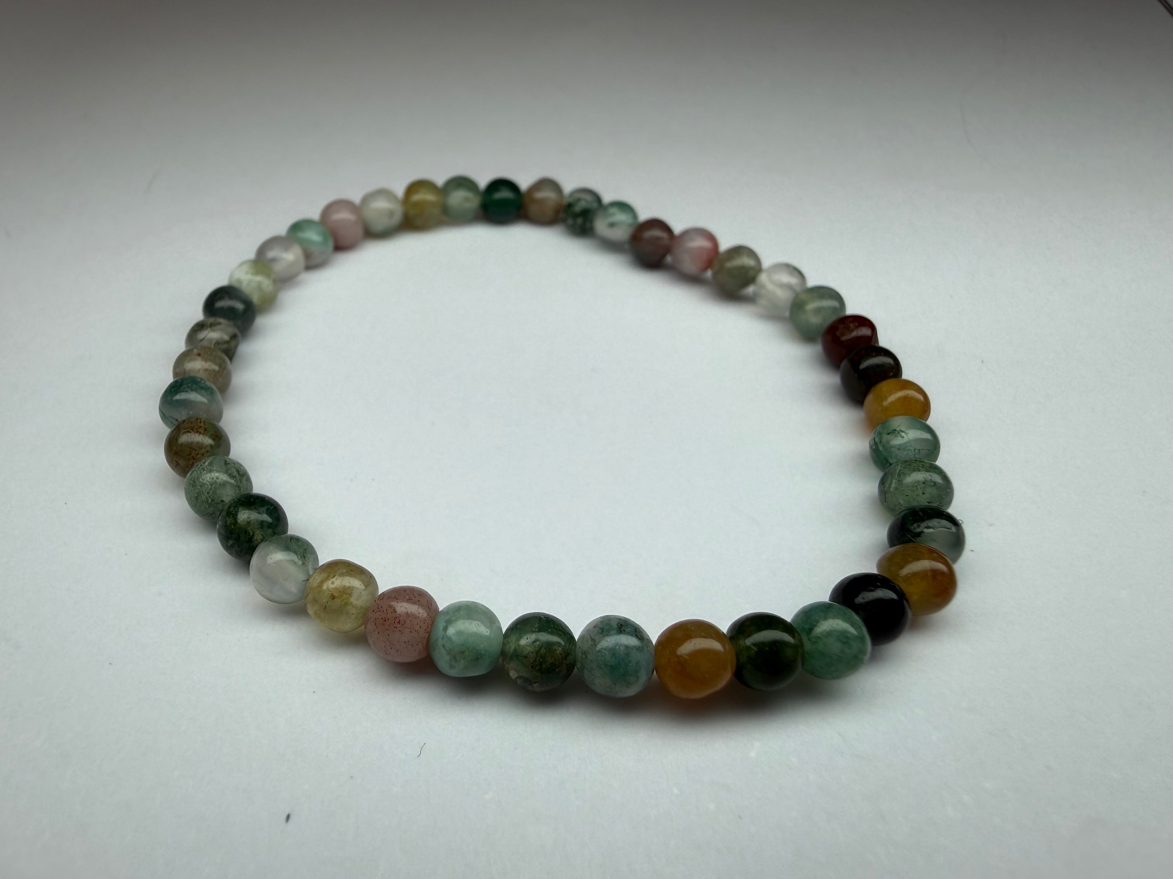 Striped Agate 4mm Beaded Stretch Bracelet