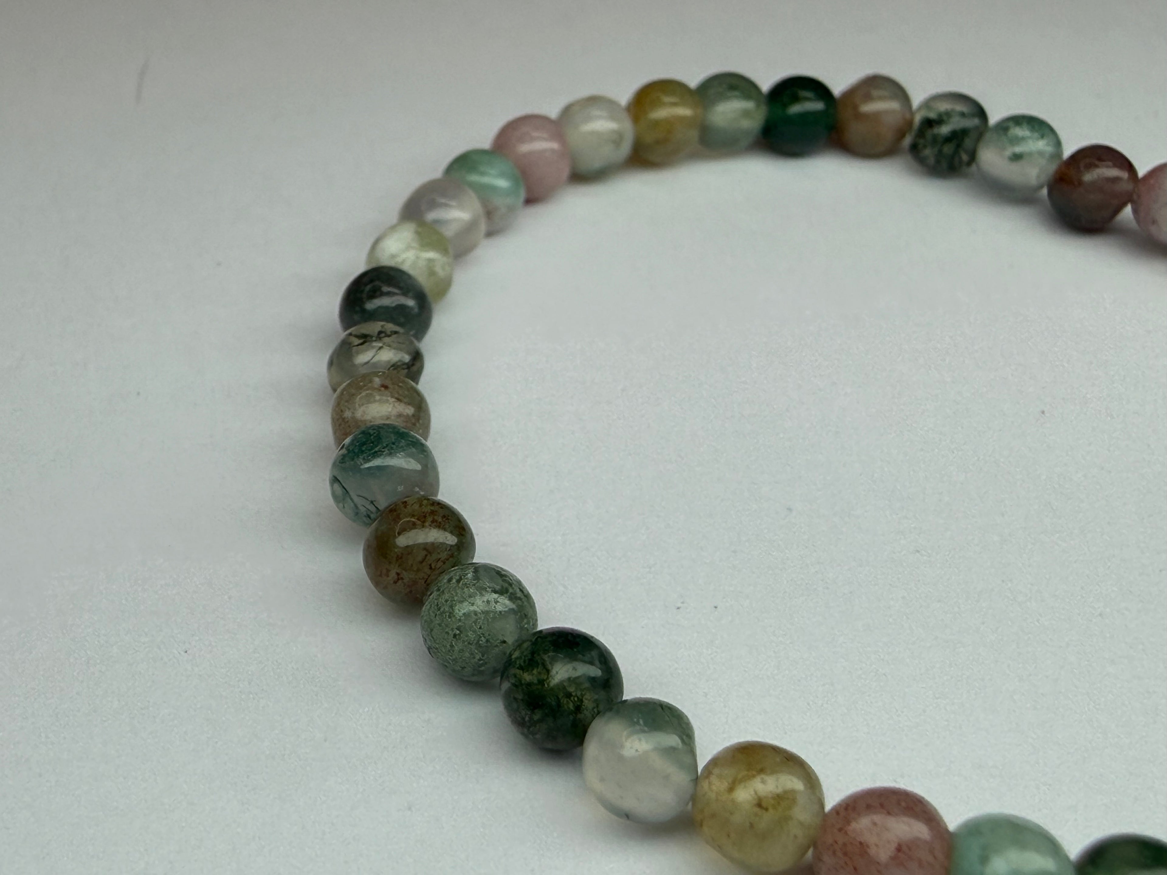 Striped Agate 4mm Beaded Stretch Bracelet