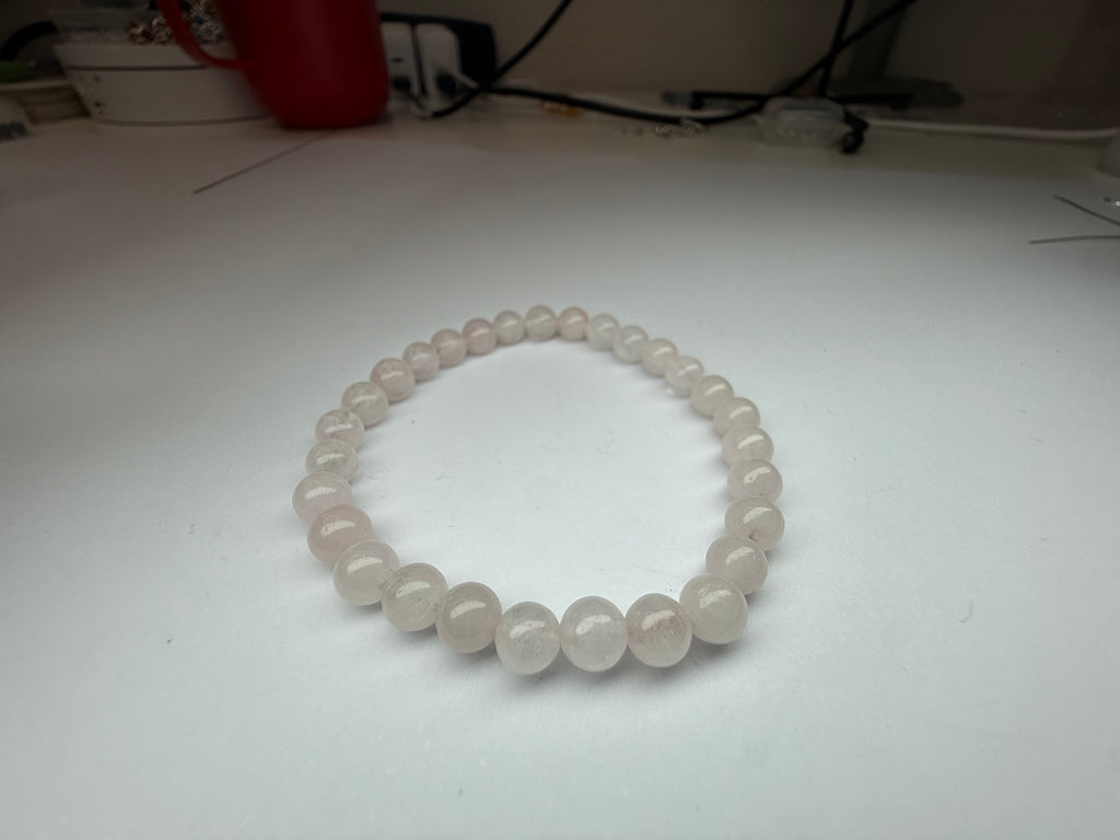 Rose Quartz 6mm Beaded Stretch Bracelet