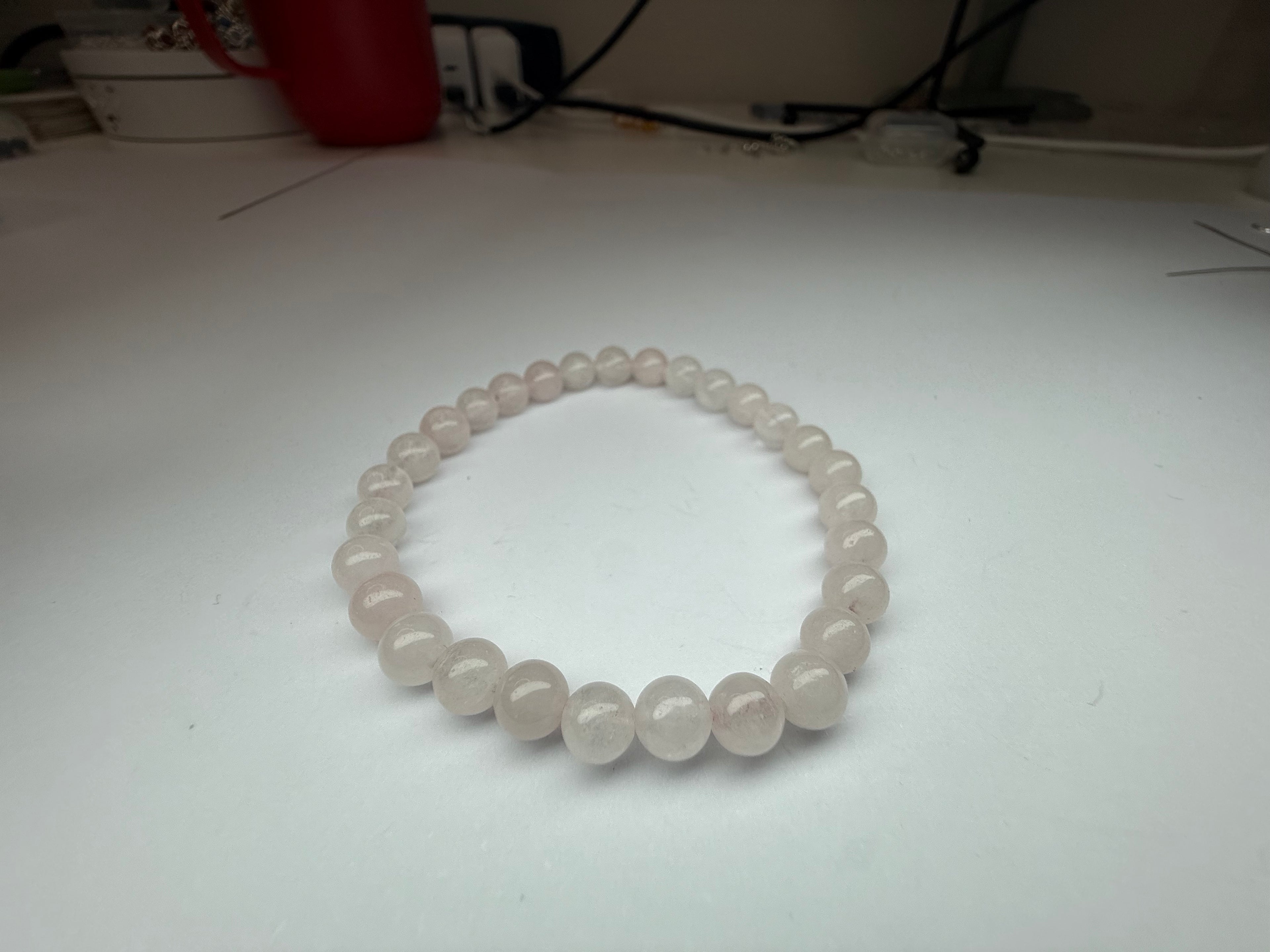 Rose Quartz 6mm Beaded Stretch Bracelet
