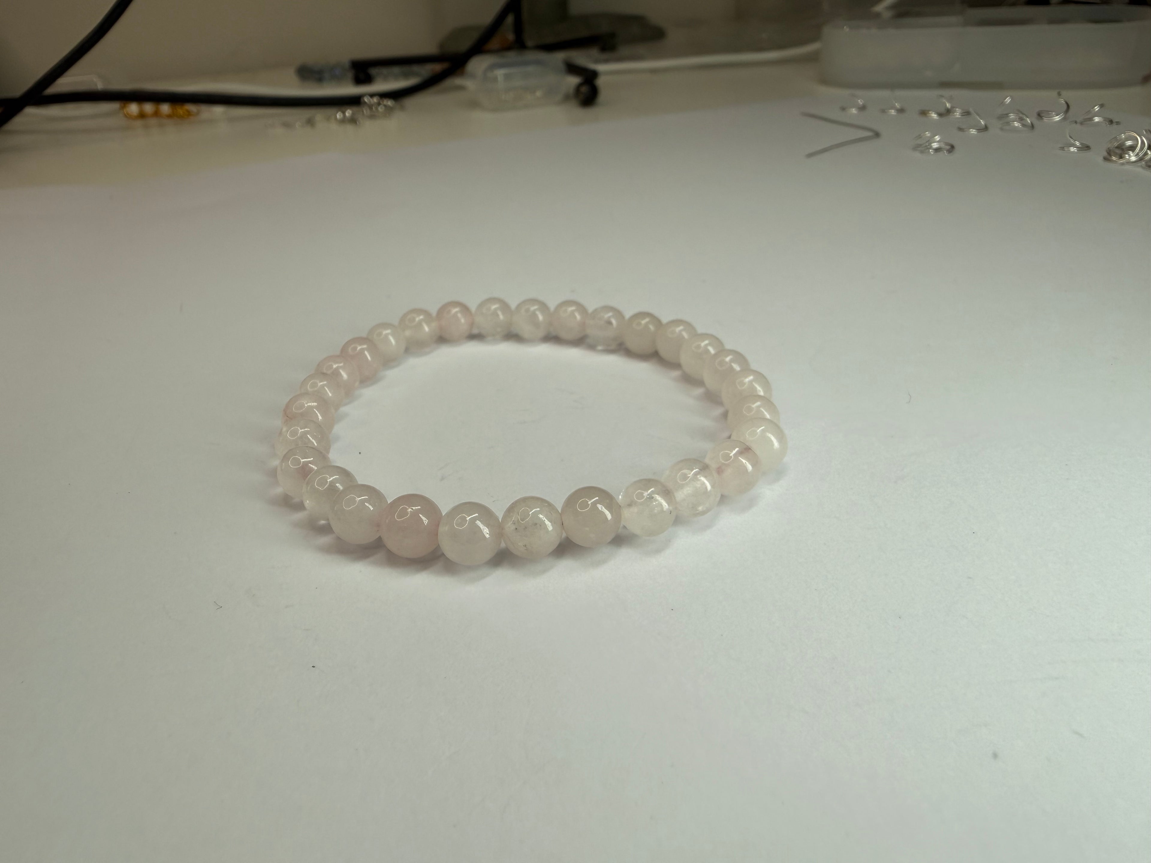 Rose Quartz 6mm Beaded Stretch Bracelet