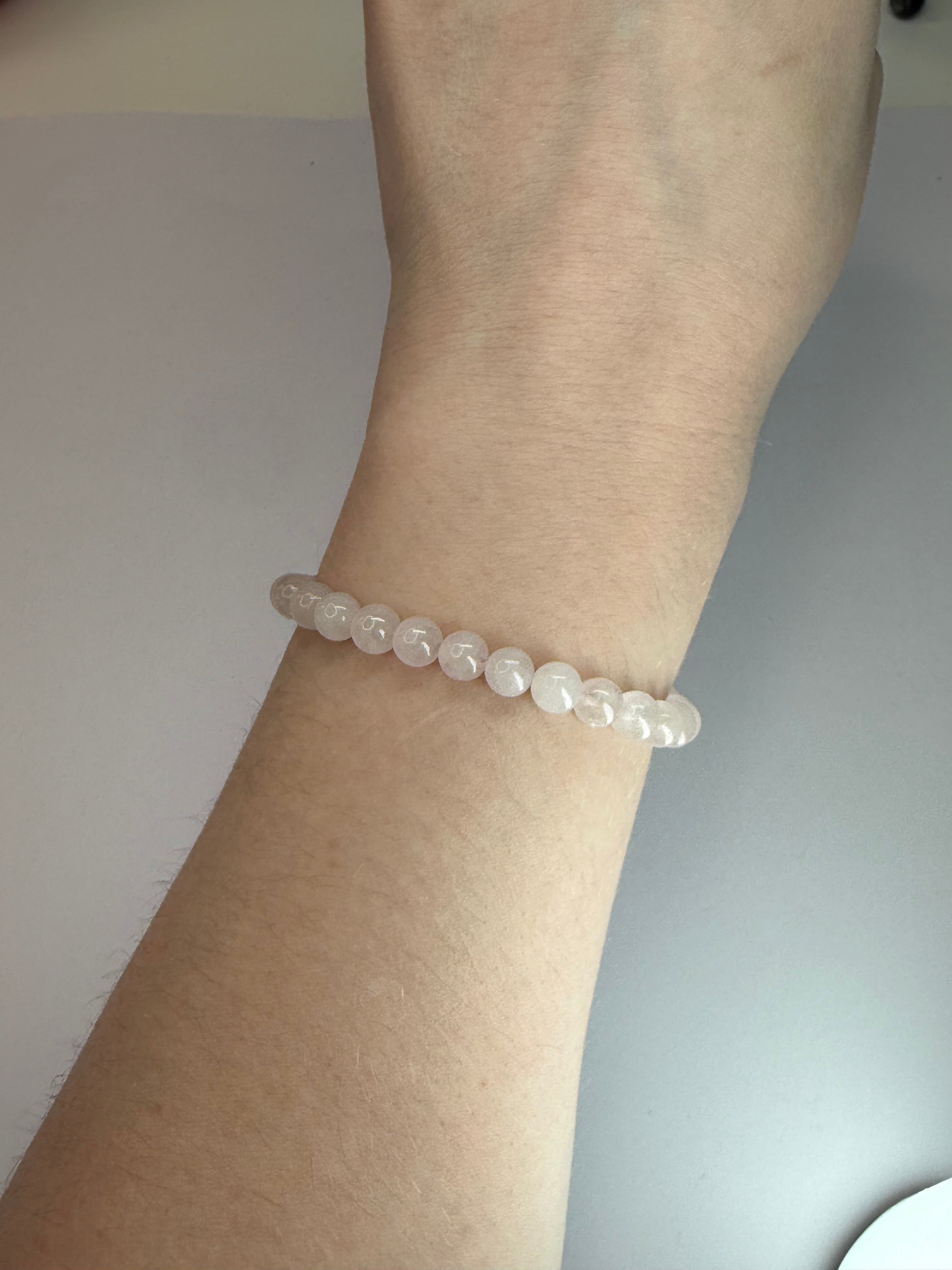 Rose Quartz 6mm Beaded Stretch Bracelet