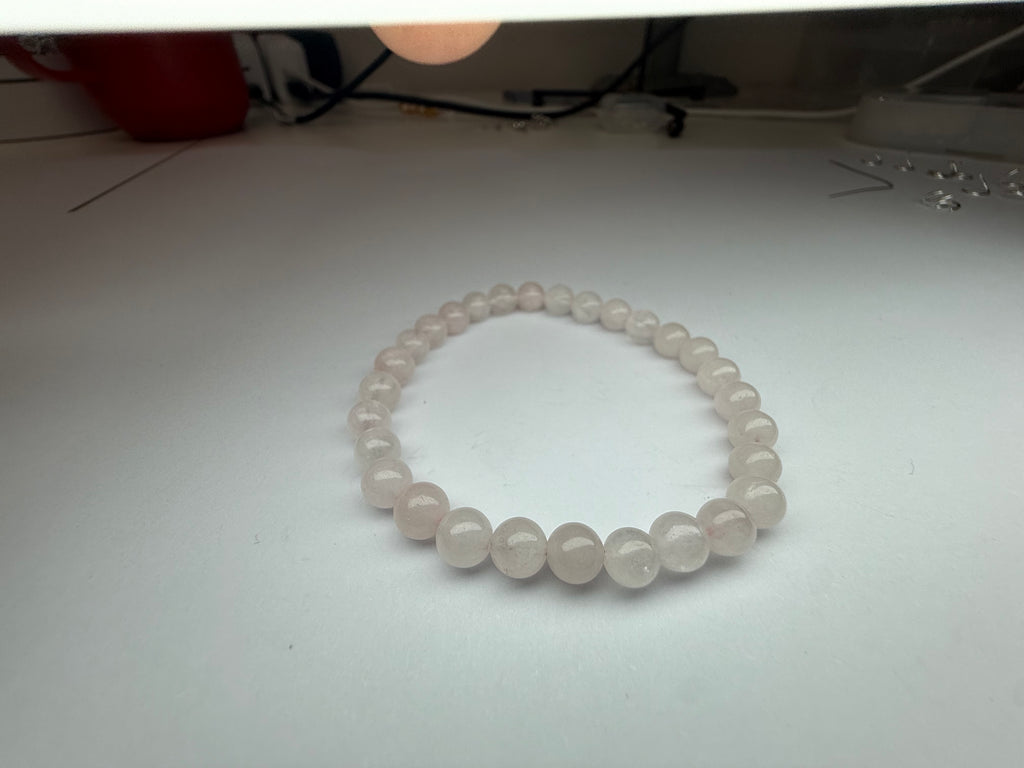 Rose Quartz 6mm Beaded Stretch Bracelet