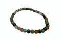 Multicolored beaded bracelet on a white background