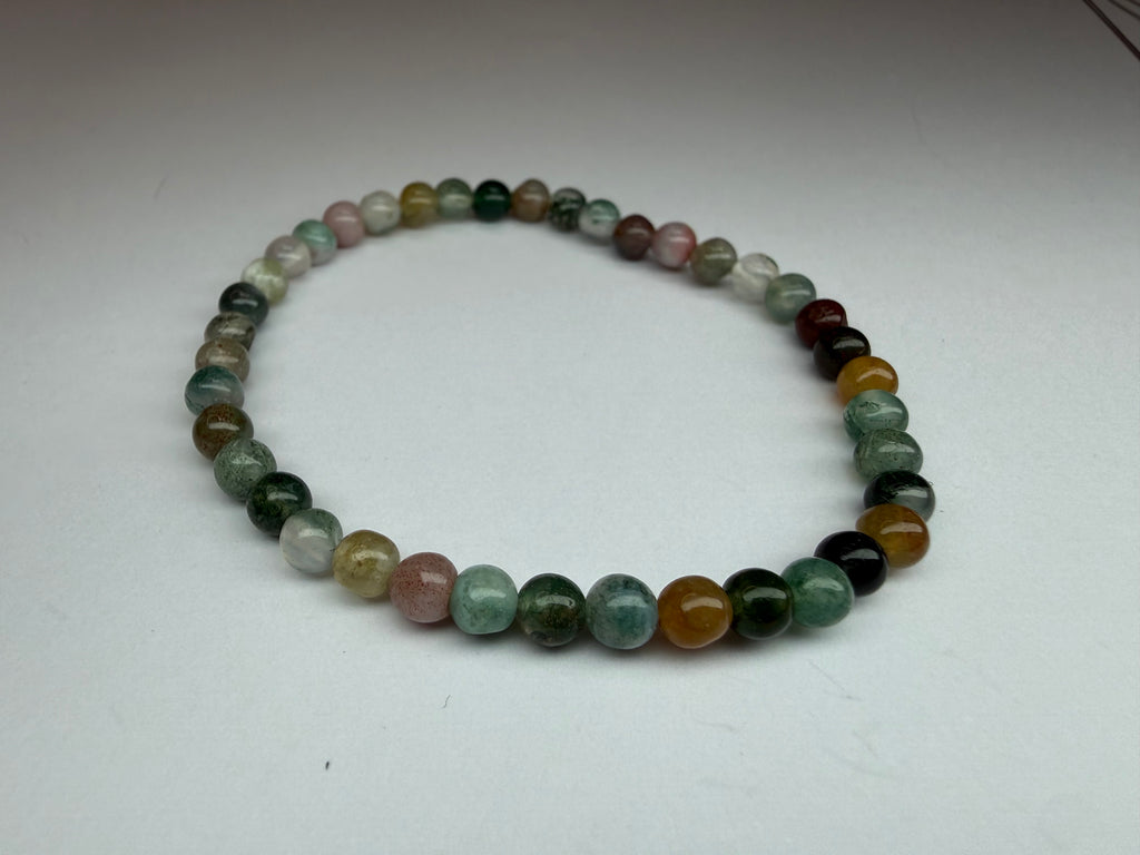 Striped Agate 4mm Beaded Stretch Bracelet