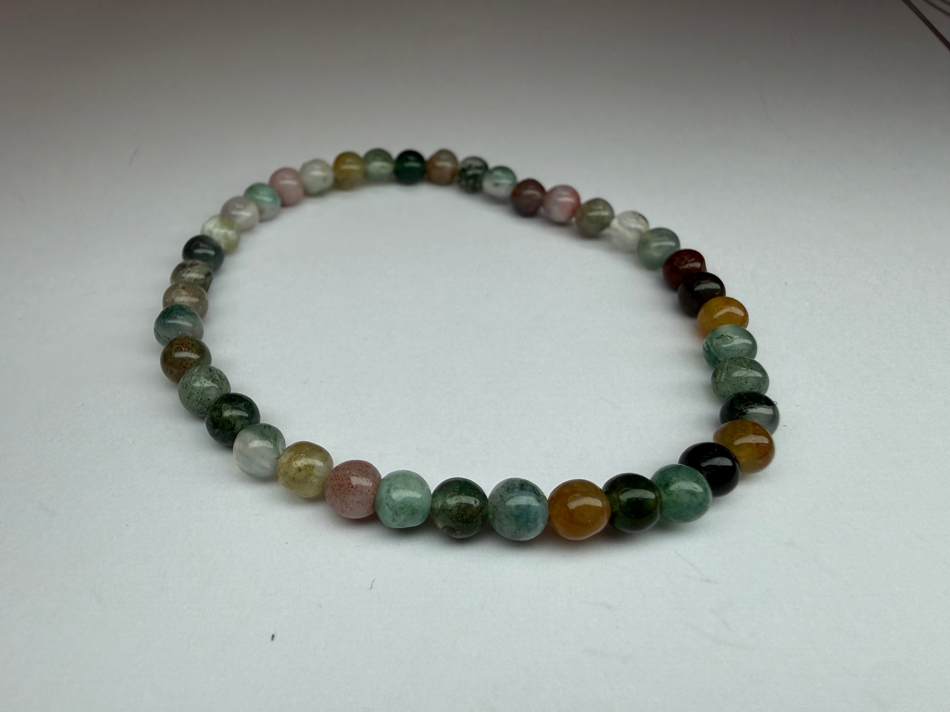 Striped Agate 4mm Beaded Stretch Bracelet