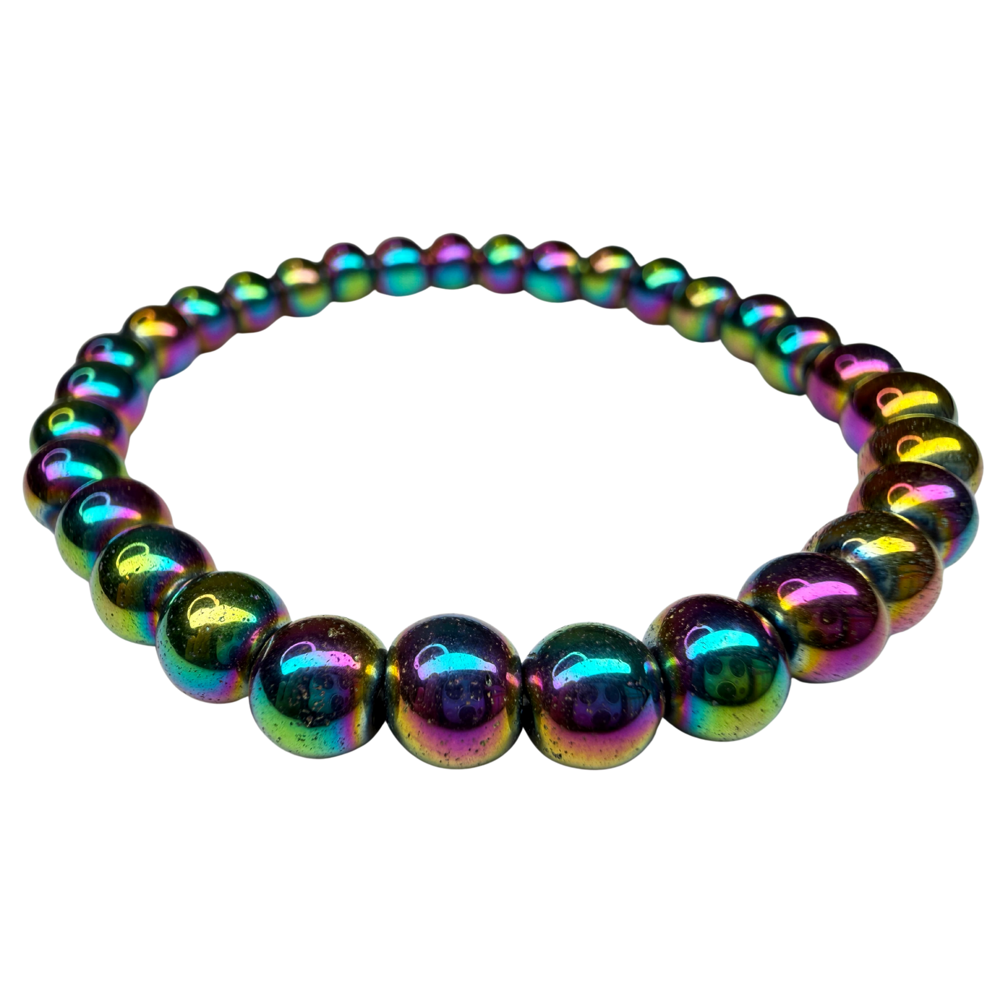 6mm Rainbow Hematite Stretch Bracelet