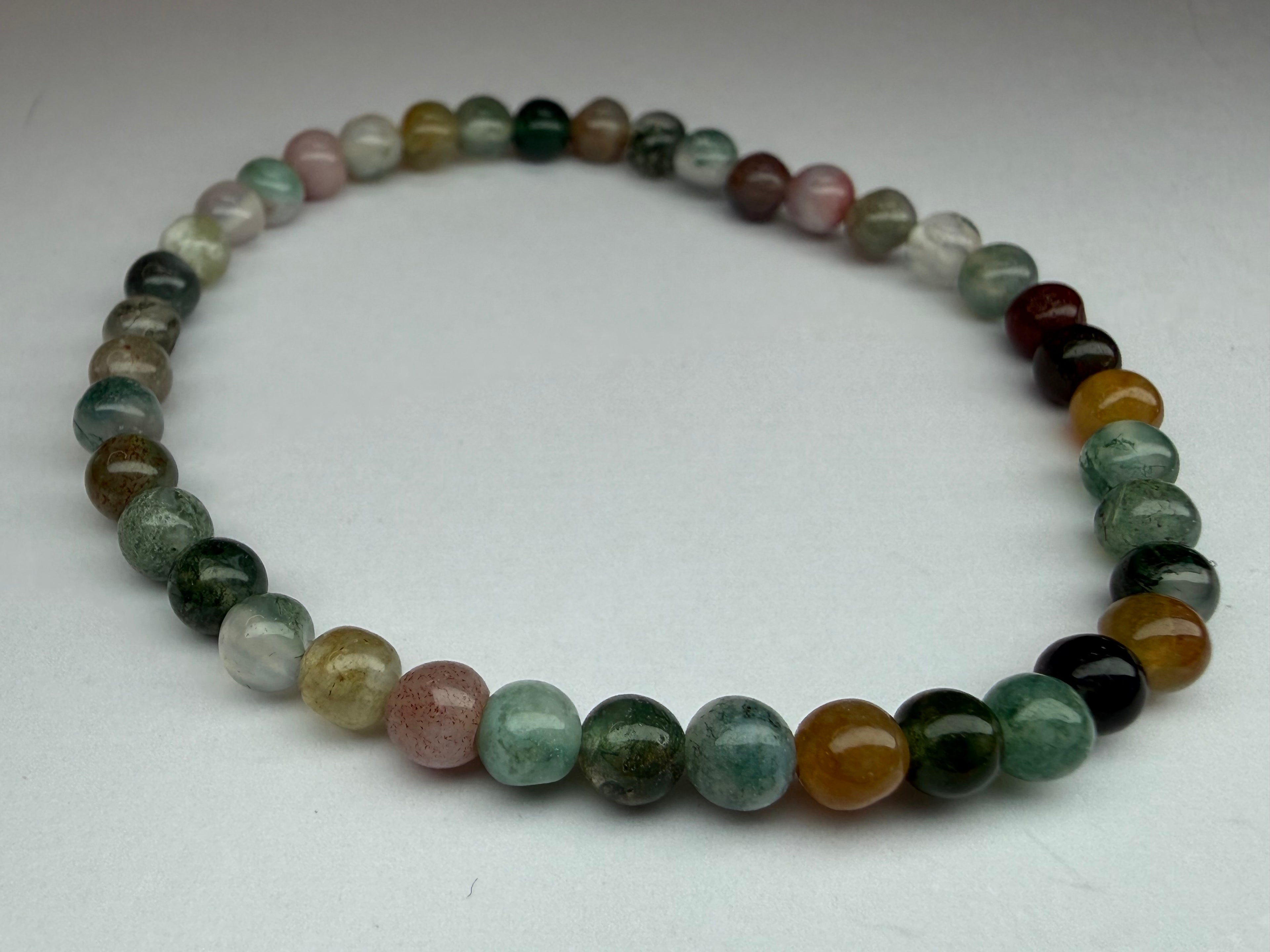 Striped Agate 4mm Beaded Stretch Bracelet