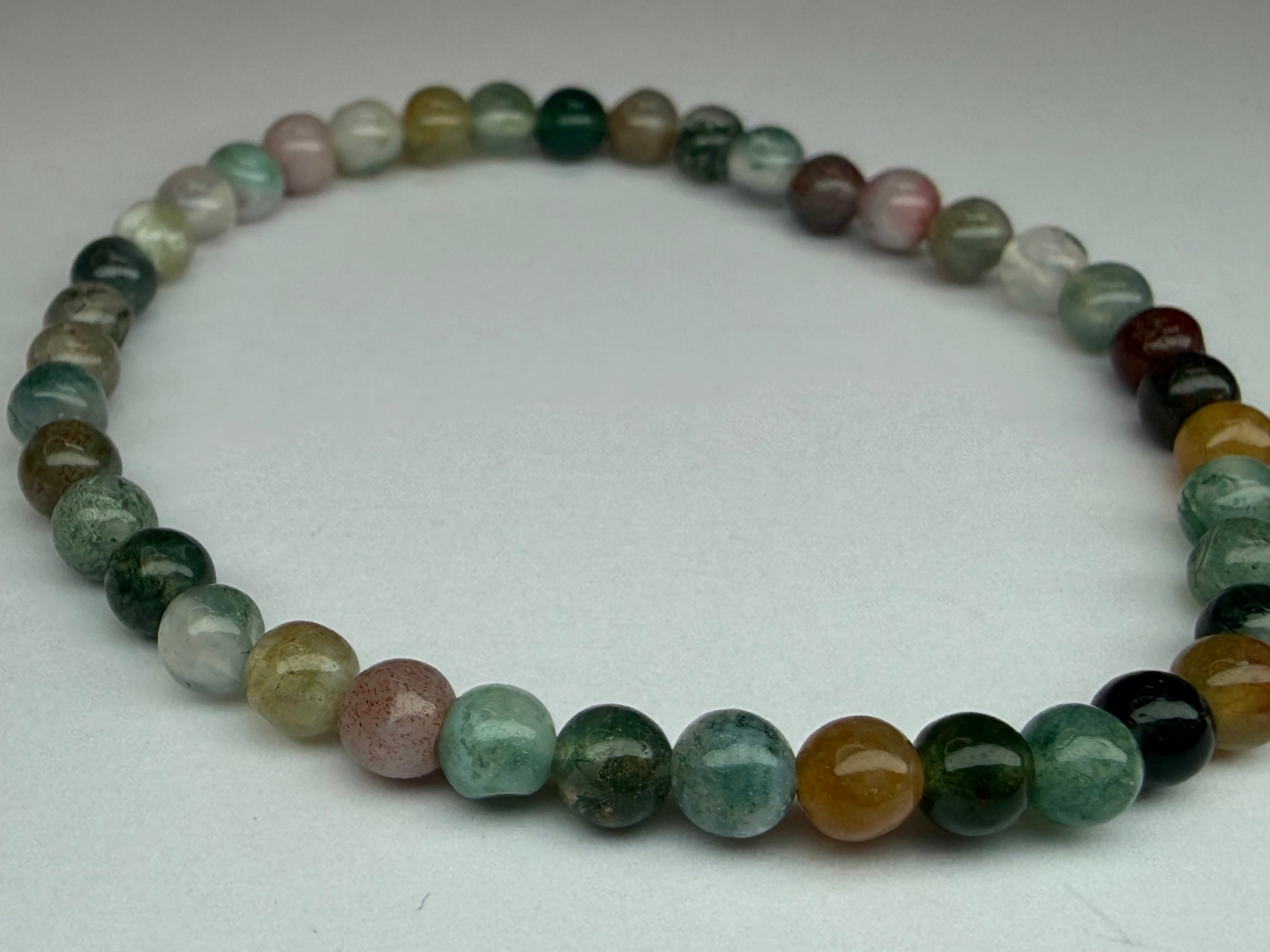 Striped Agate 4mm Beaded Stretch Bracelet