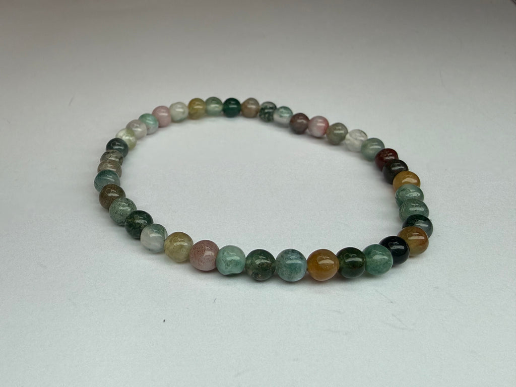 Striped Agate 4mm Beaded Stretch Bracelet