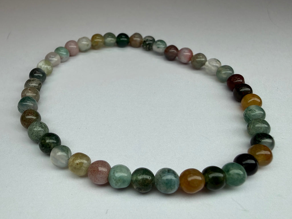 Striped Agate 4mm Beaded Stretch Bracelet