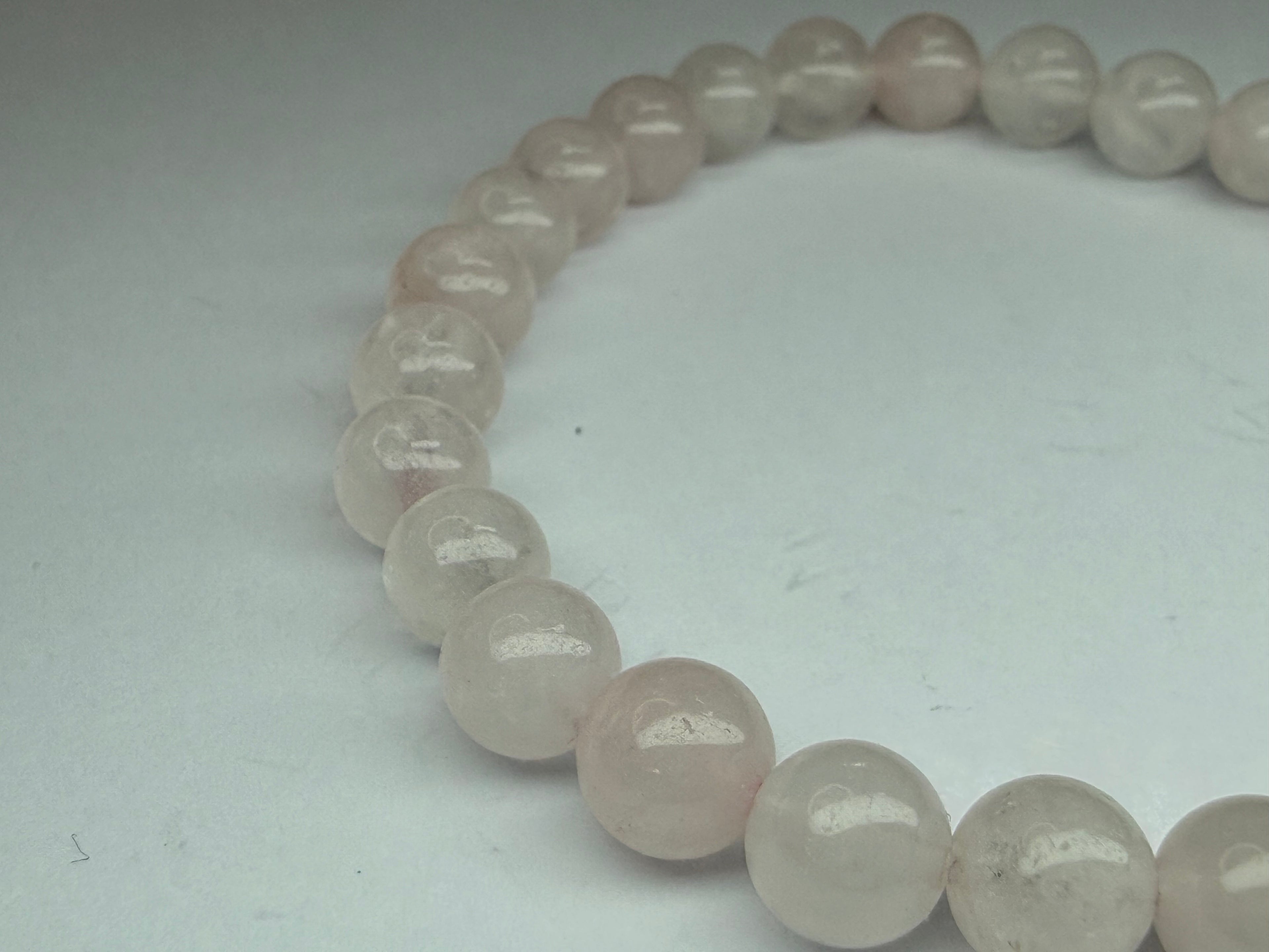 Rose Quartz 6mm Beaded Stretch Bracelet