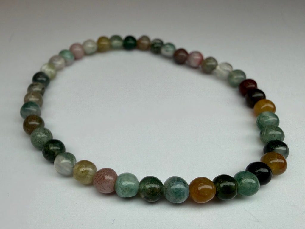 Striped Agate 4mm Beaded Stretch Bracelet