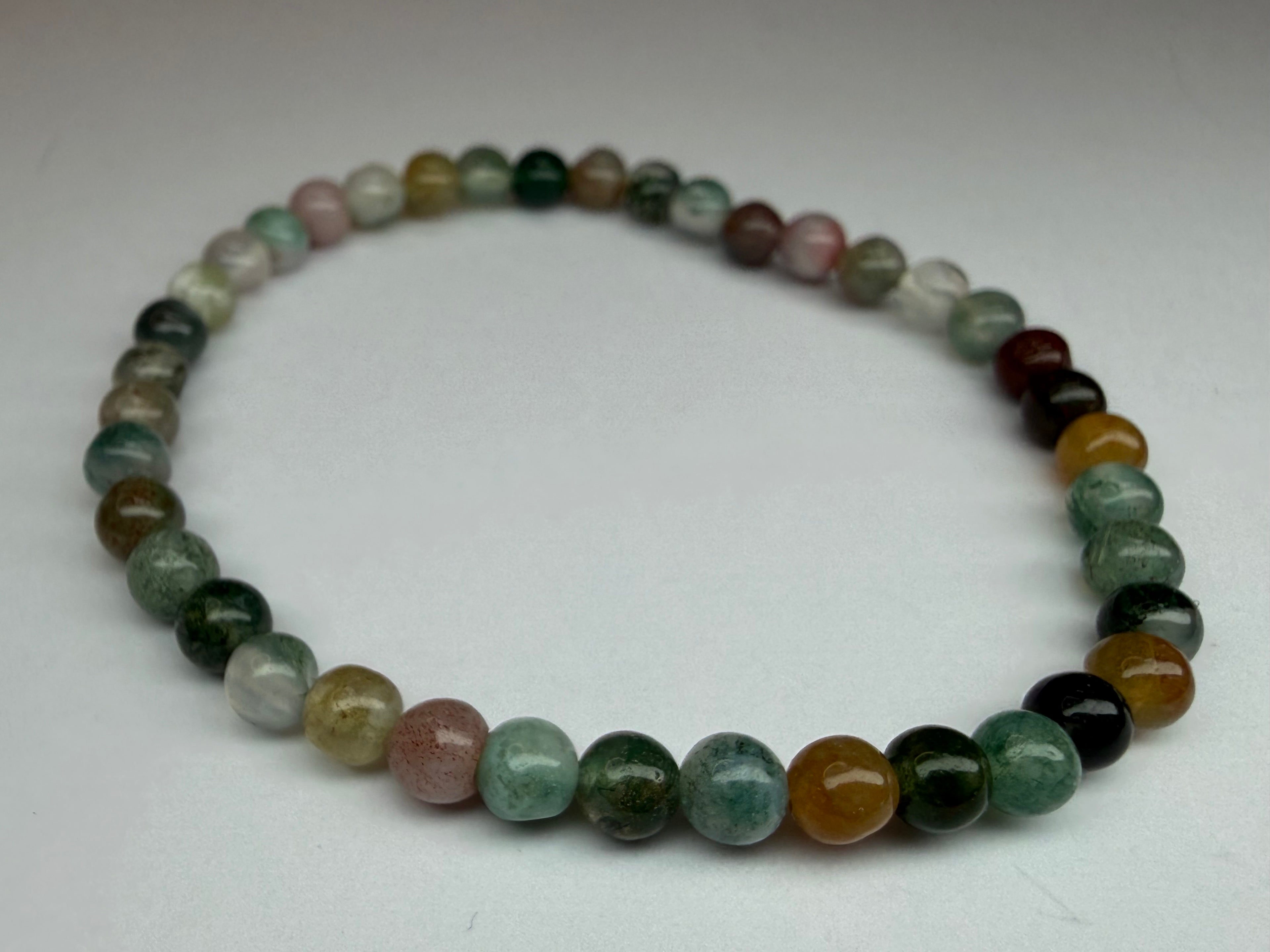 Striped Agate 4mm Beaded Stretch Bracelet