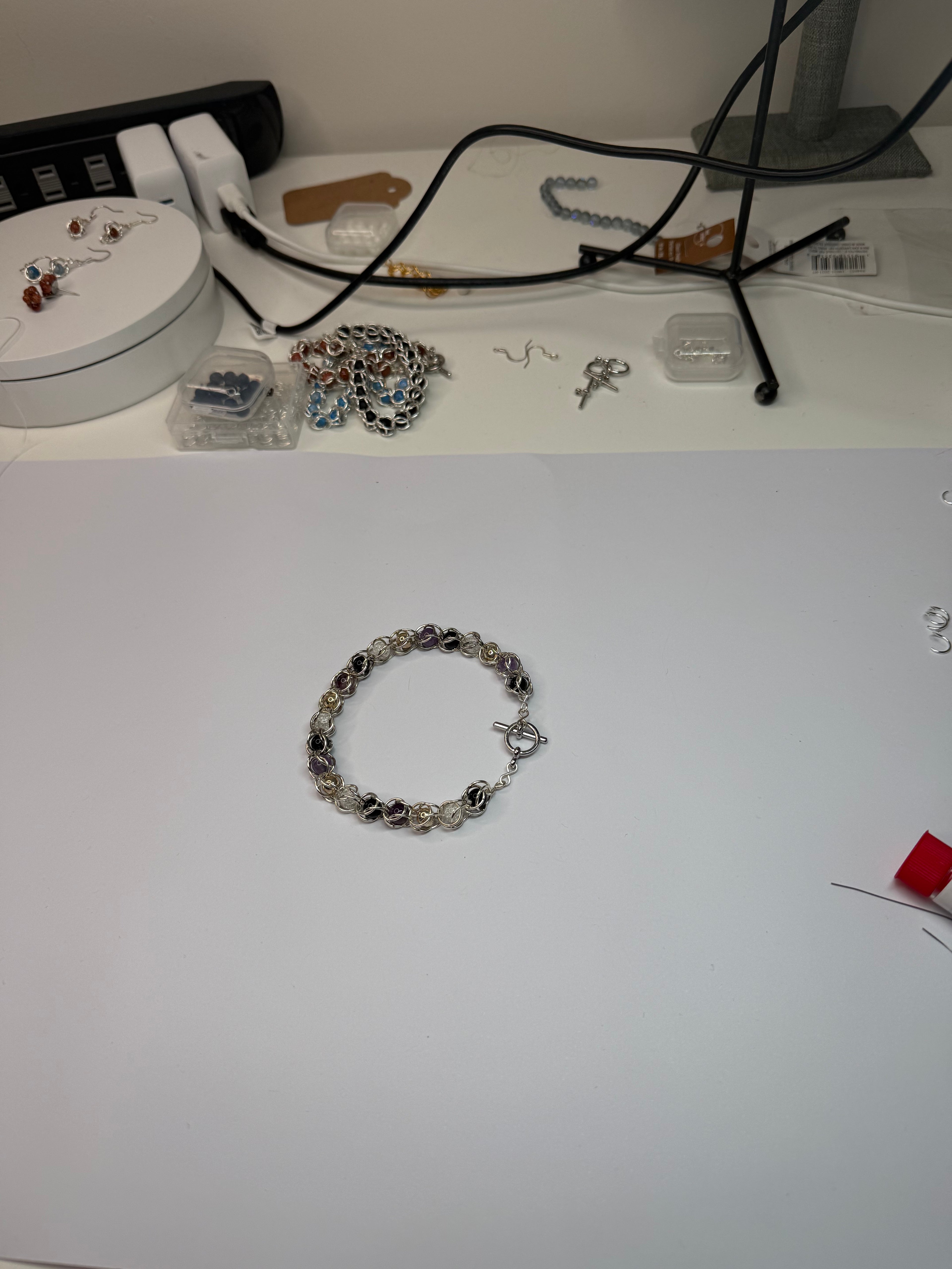 Asexual Pride Captured Bead Bracelet
