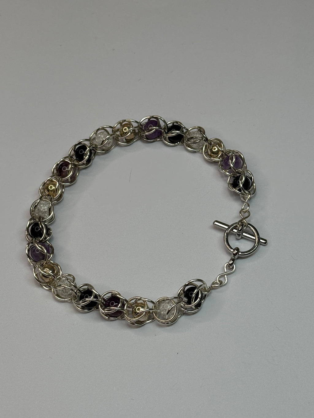 Asexual Pride Captured Bead Bracelet