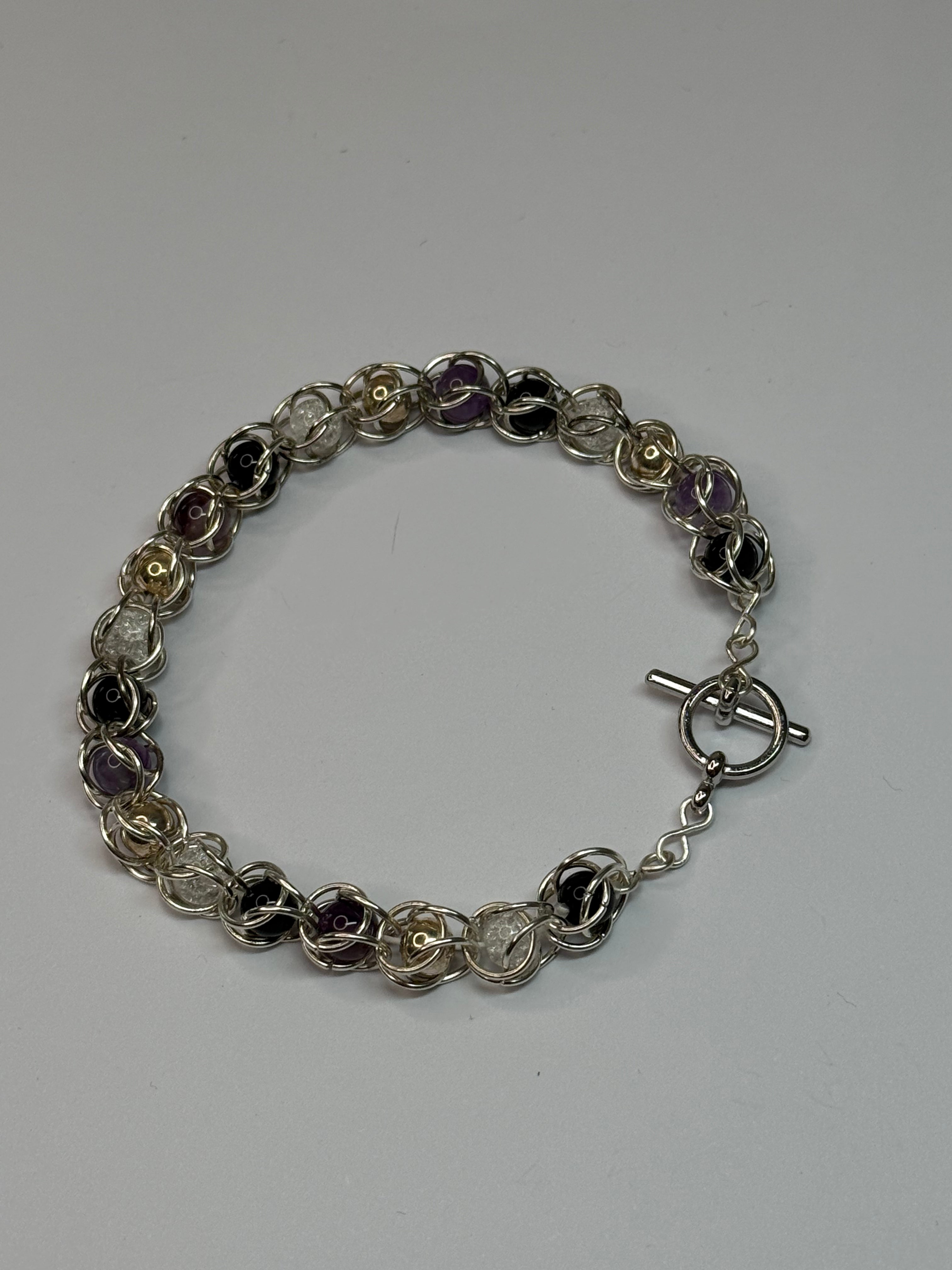 Asexual Pride Captured Bead Bracelet