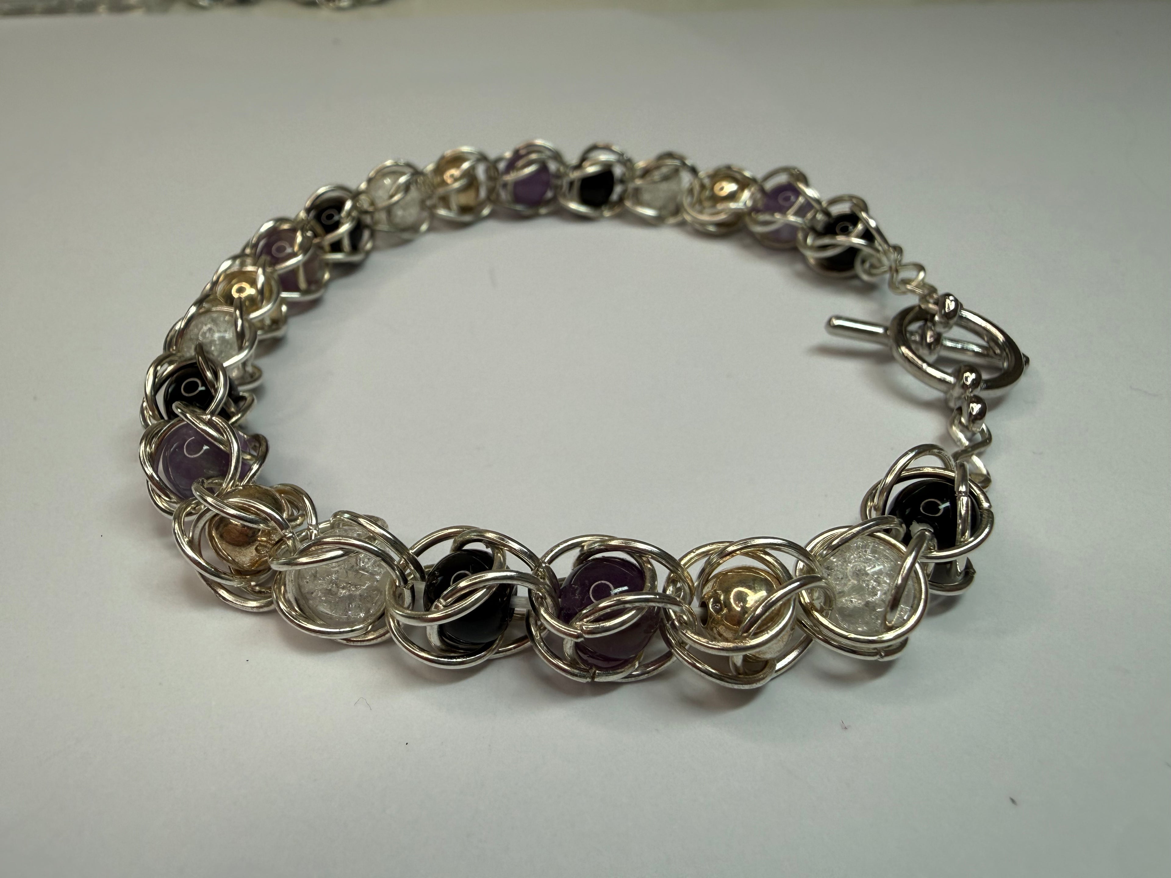 Asexual Pride Captured Bead Bracelet