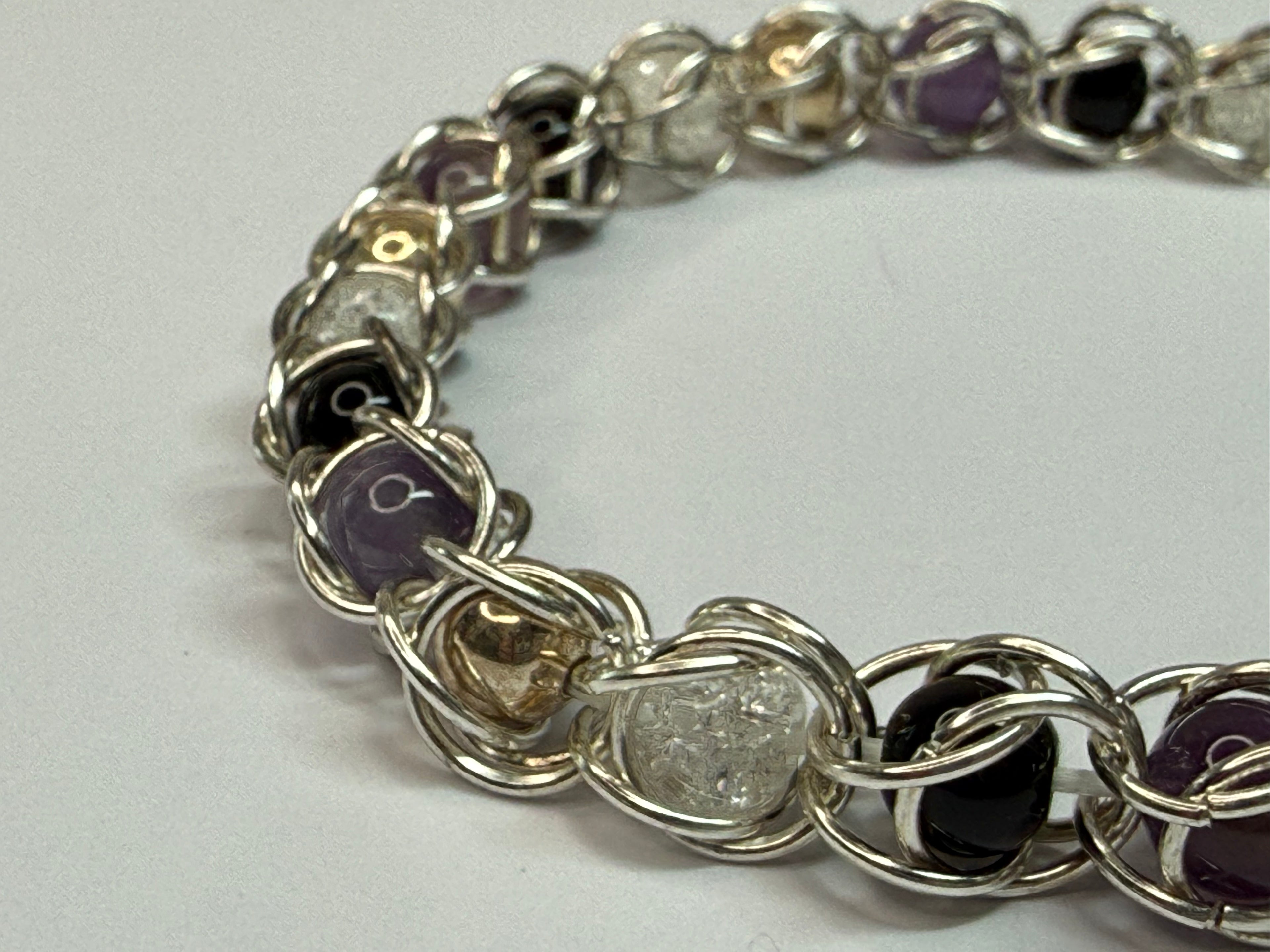 Asexual Pride Captured Bead Bracelet