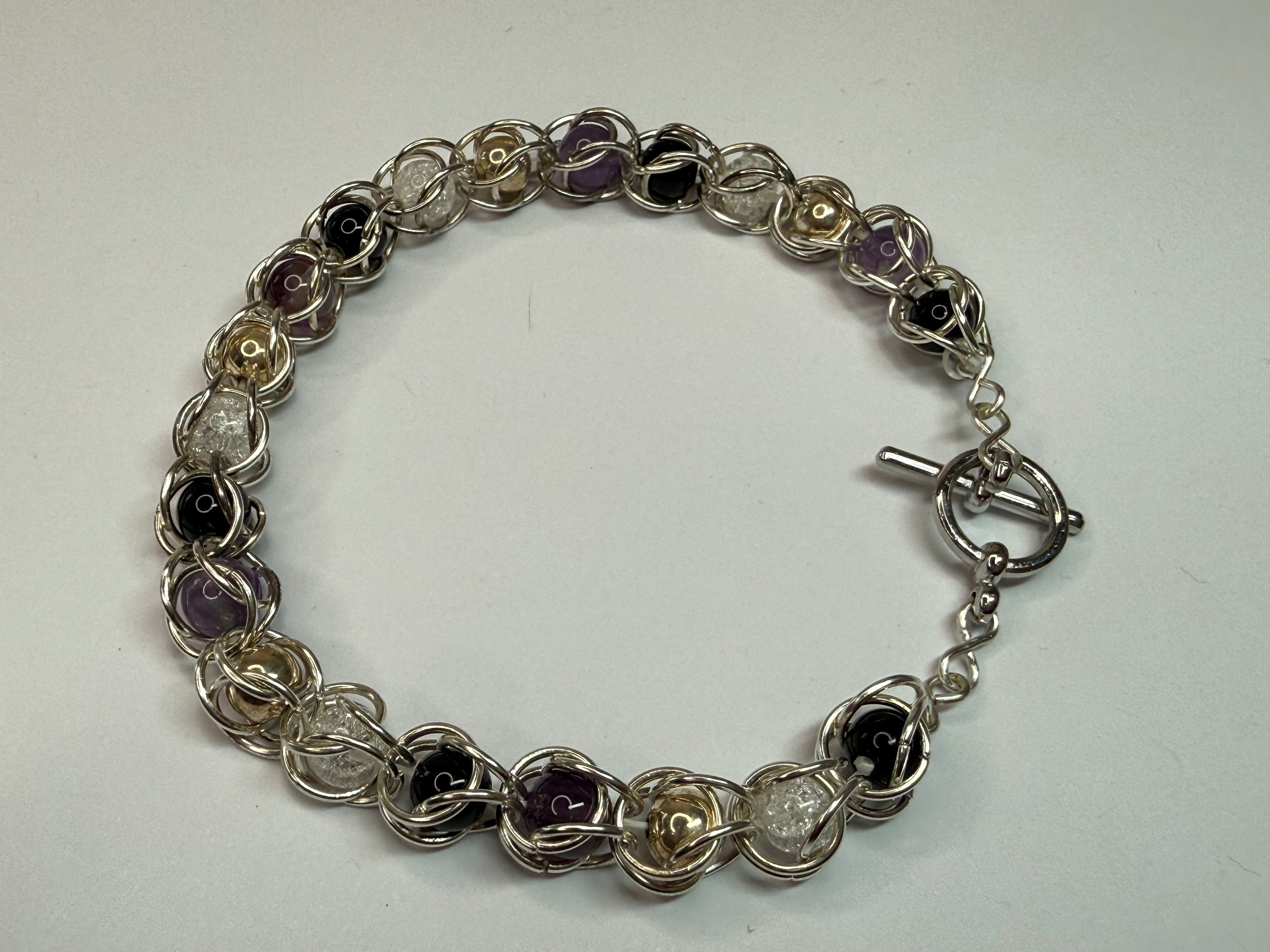 Asexual Pride Captured Bead Bracelet