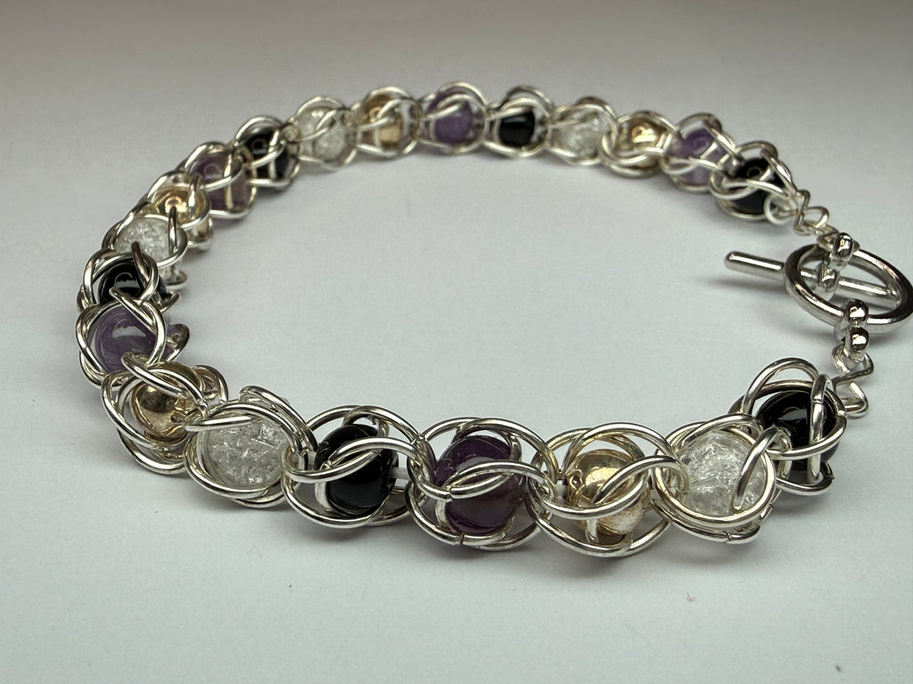 Asexual Pride Captured Bead Bracelet