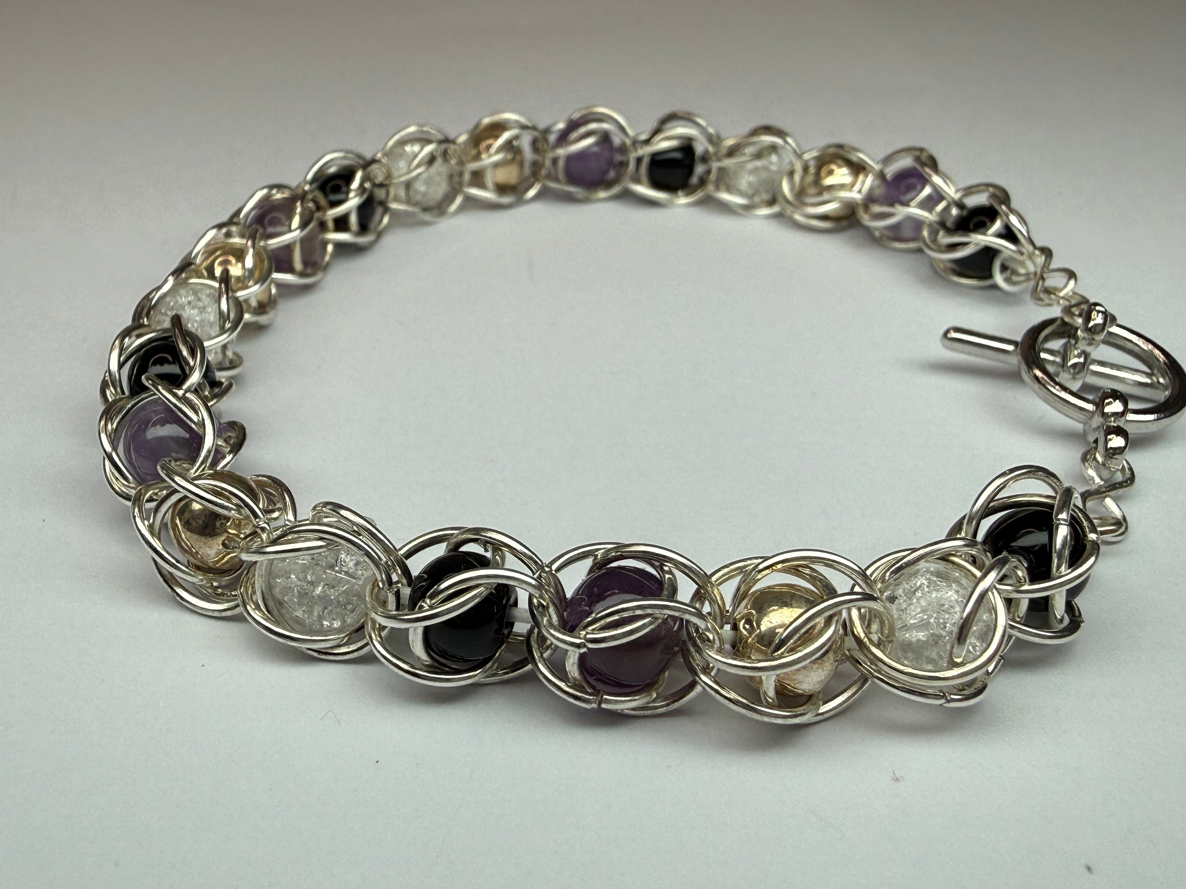 Asexual Pride Captured Bead Bracelet