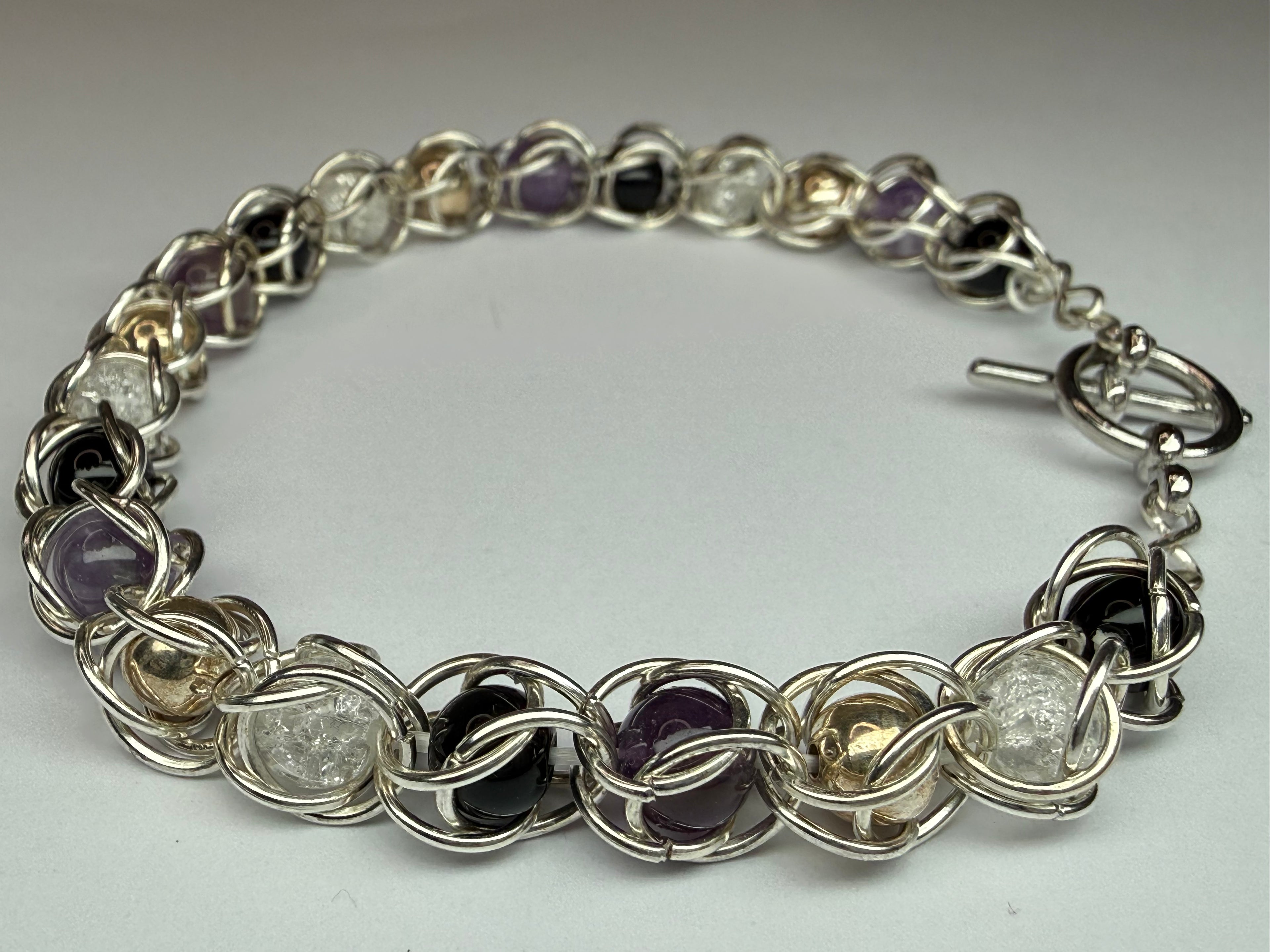 Asexual Pride Captured Bead Bracelet