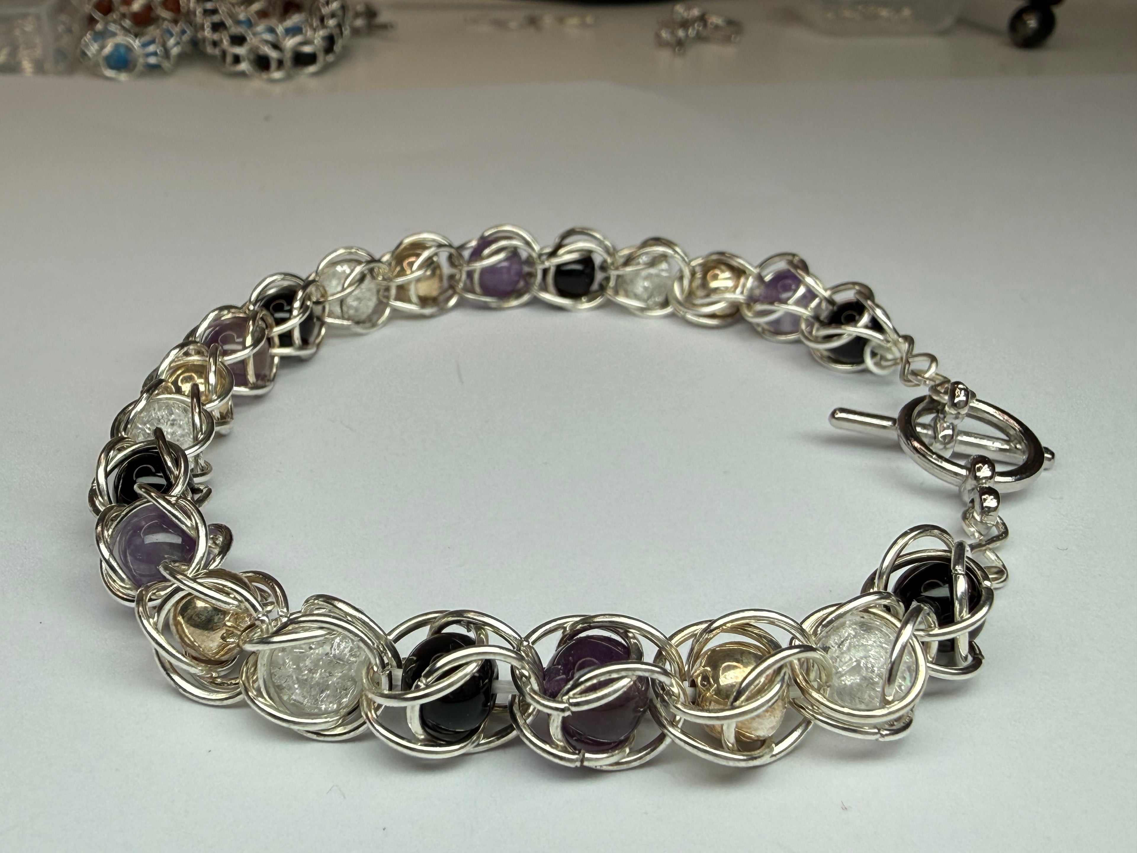 Asexual Pride Captured Bead Bracelet