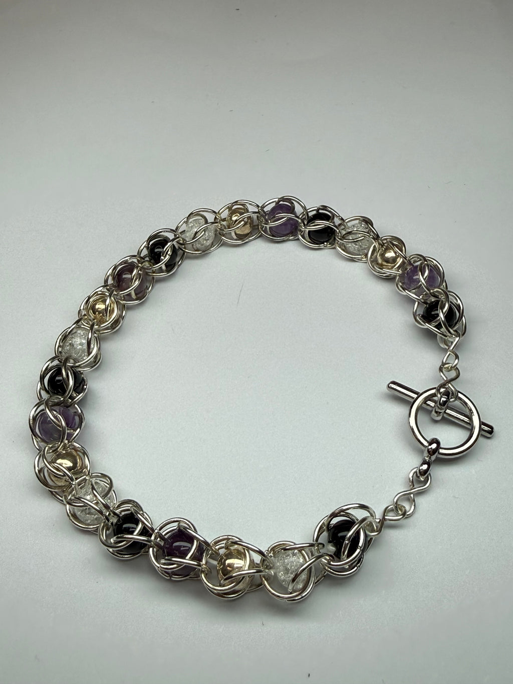 Asexual Pride Captured Bead Bracelet