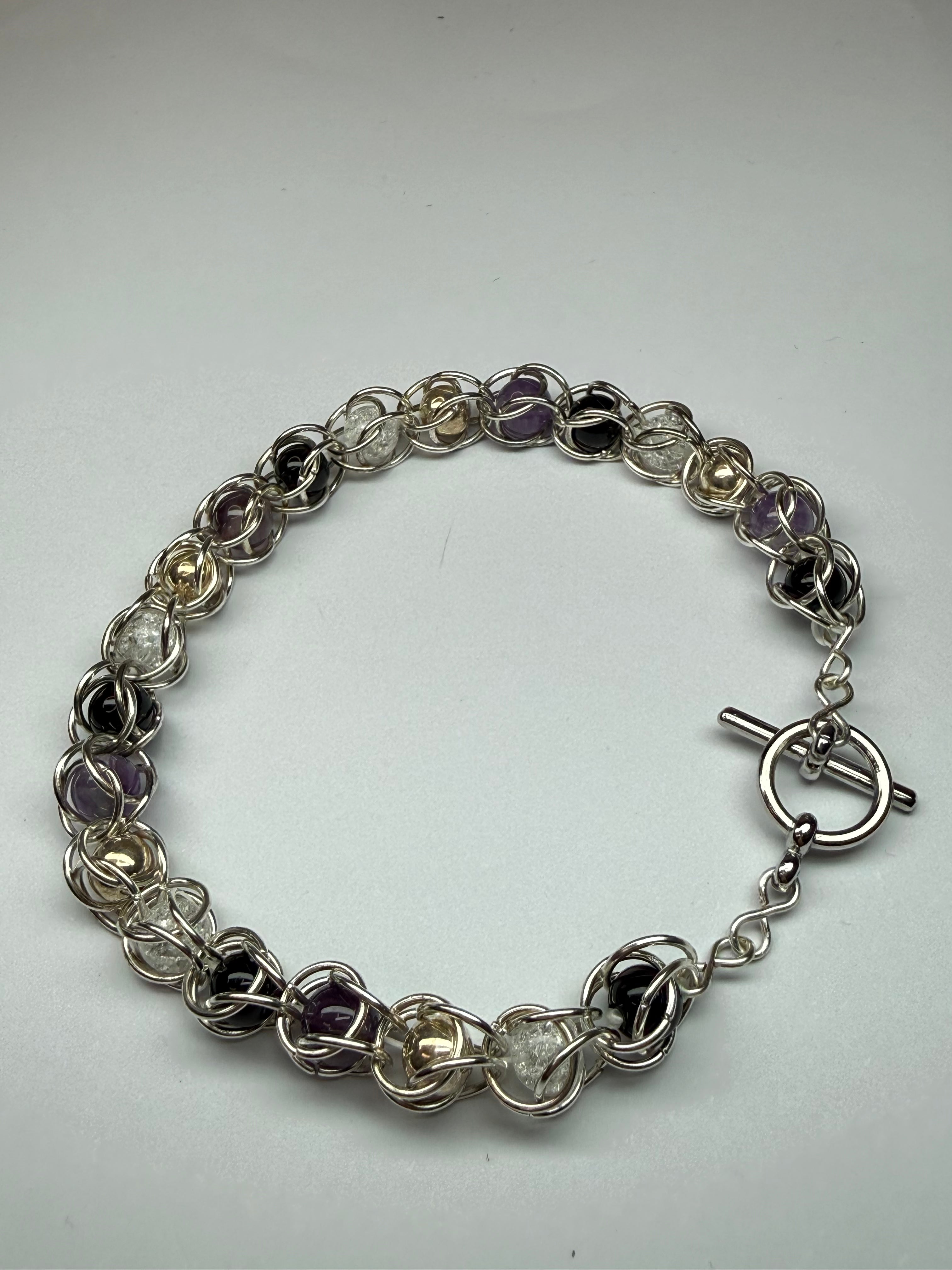 Asexual Pride Captured Bead Bracelet