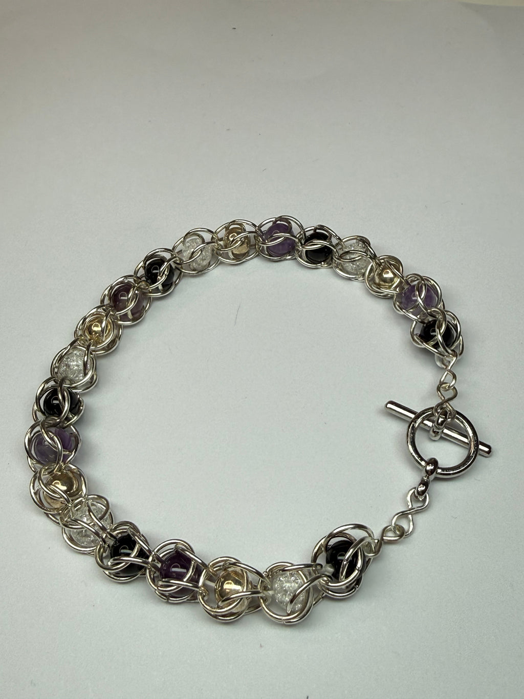 Asexual Pride Captured Bead Bracelet