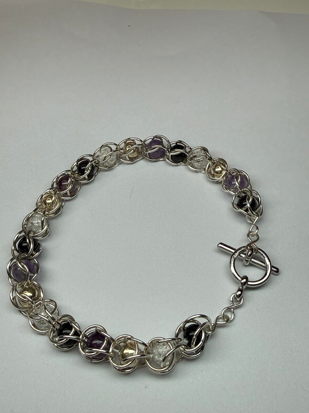 Asexual Pride Captured Bead Bracelet