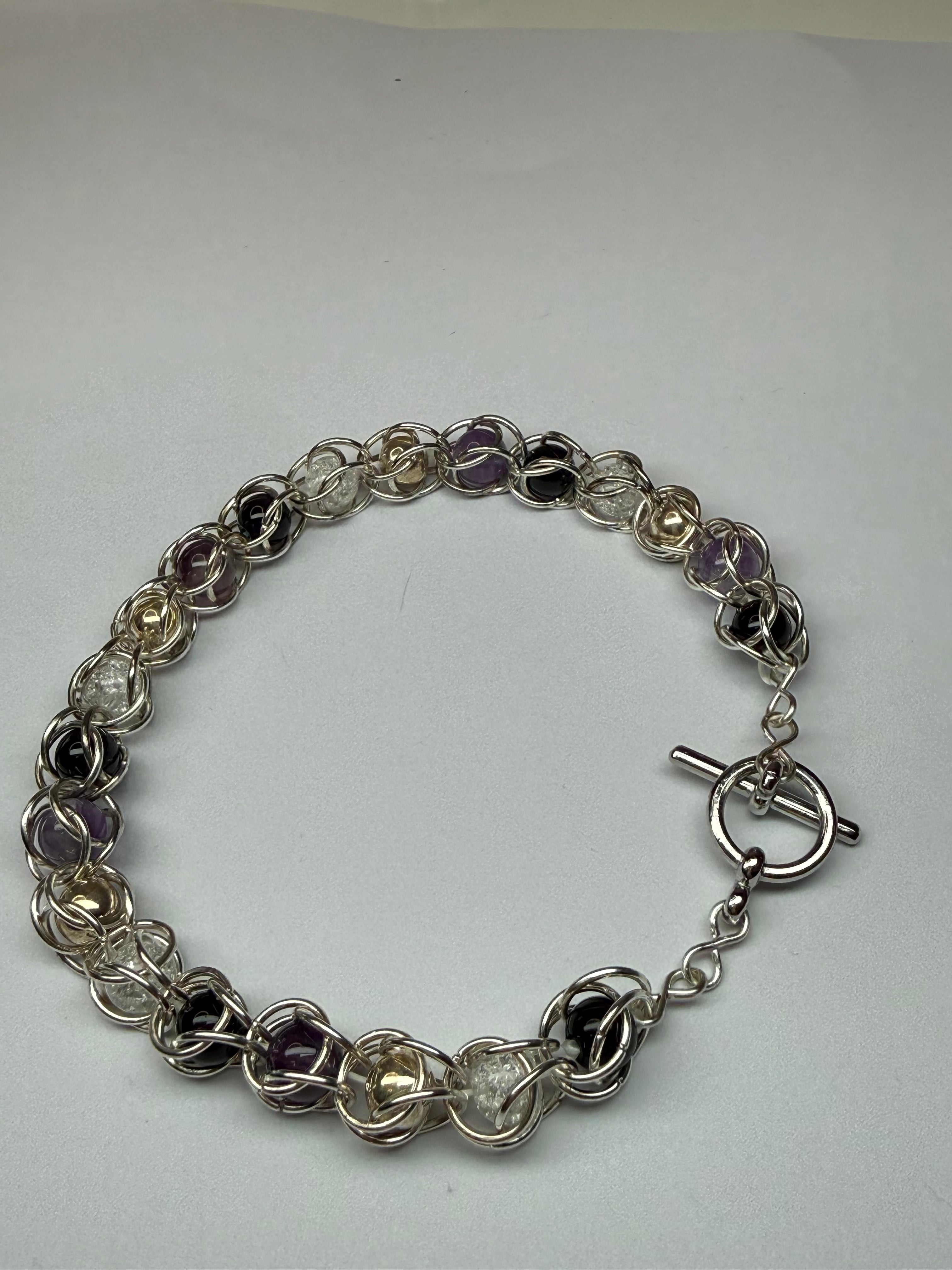 Asexual Pride Captured Bead Bracelet