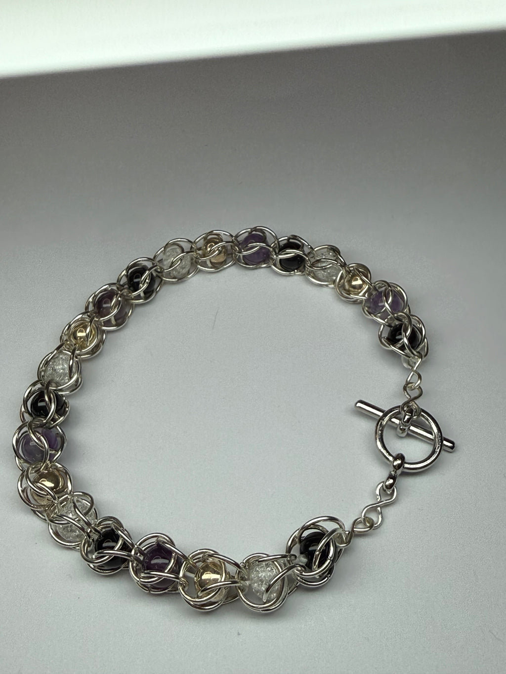 Asexual Pride Captured Bead Bracelet