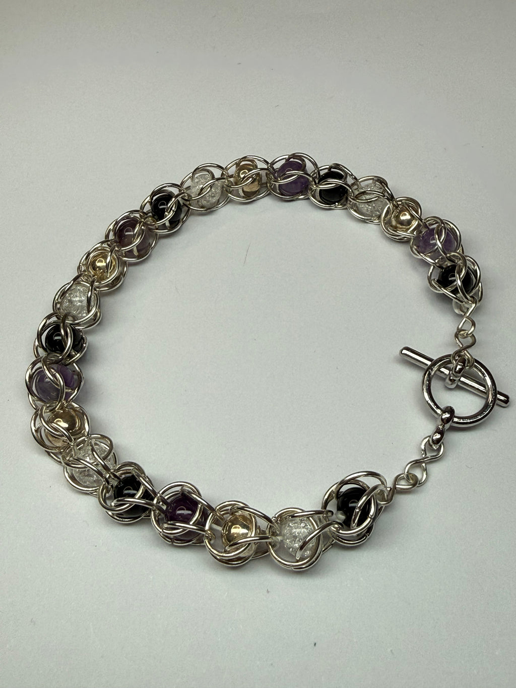 Asexual Pride Captured Bead Bracelet