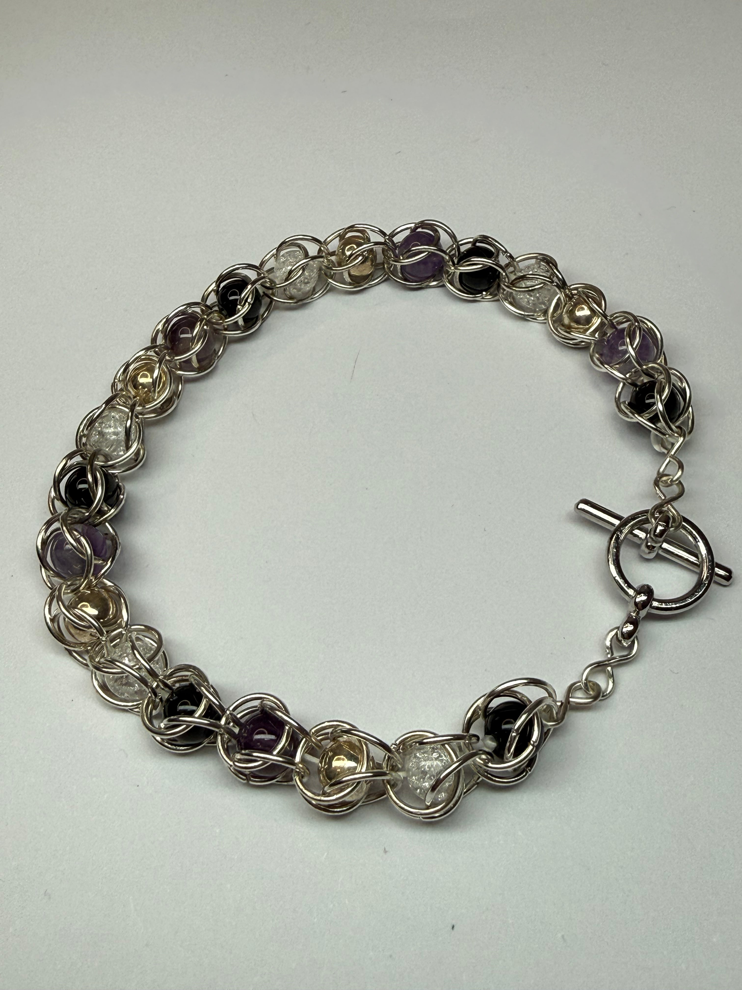 Asexual Pride Captured Bead Bracelet