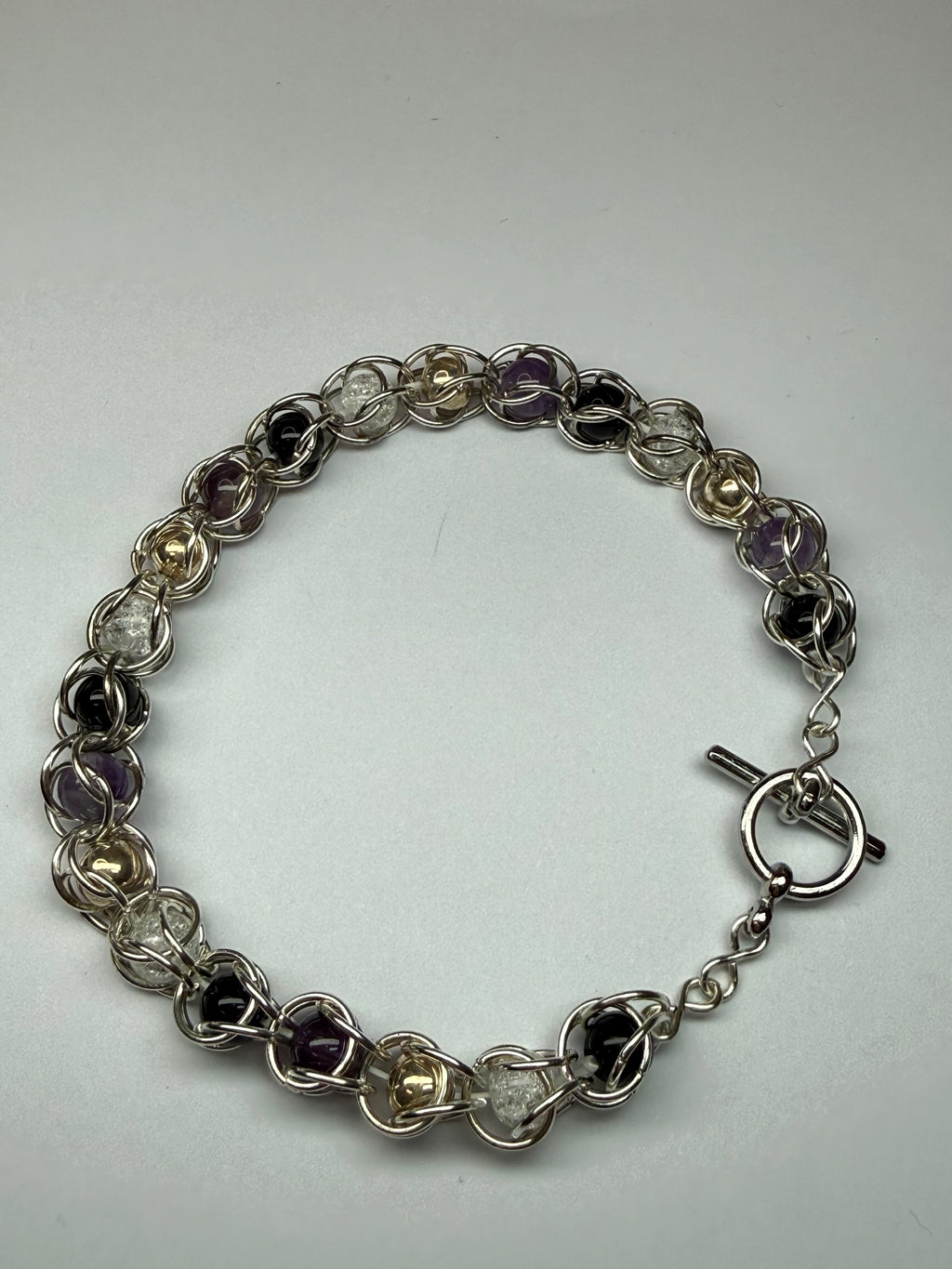 Asexual Pride Captured Bead Bracelet