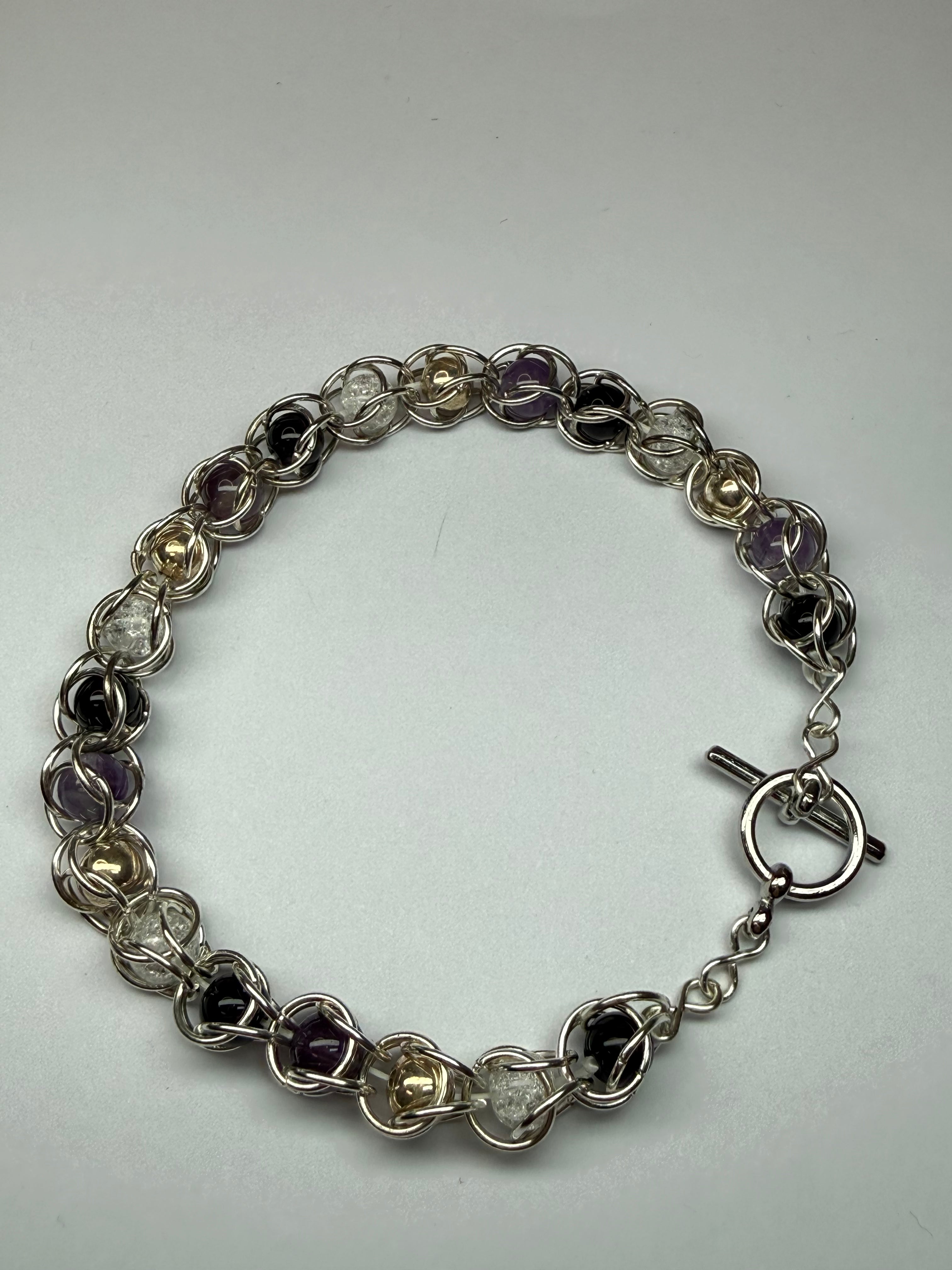 Asexual Pride Captured Bead Bracelet