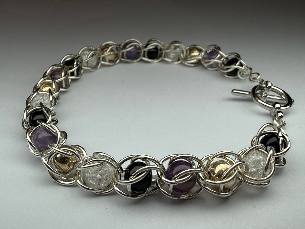 Asexual Pride Captured Bead Bracelet