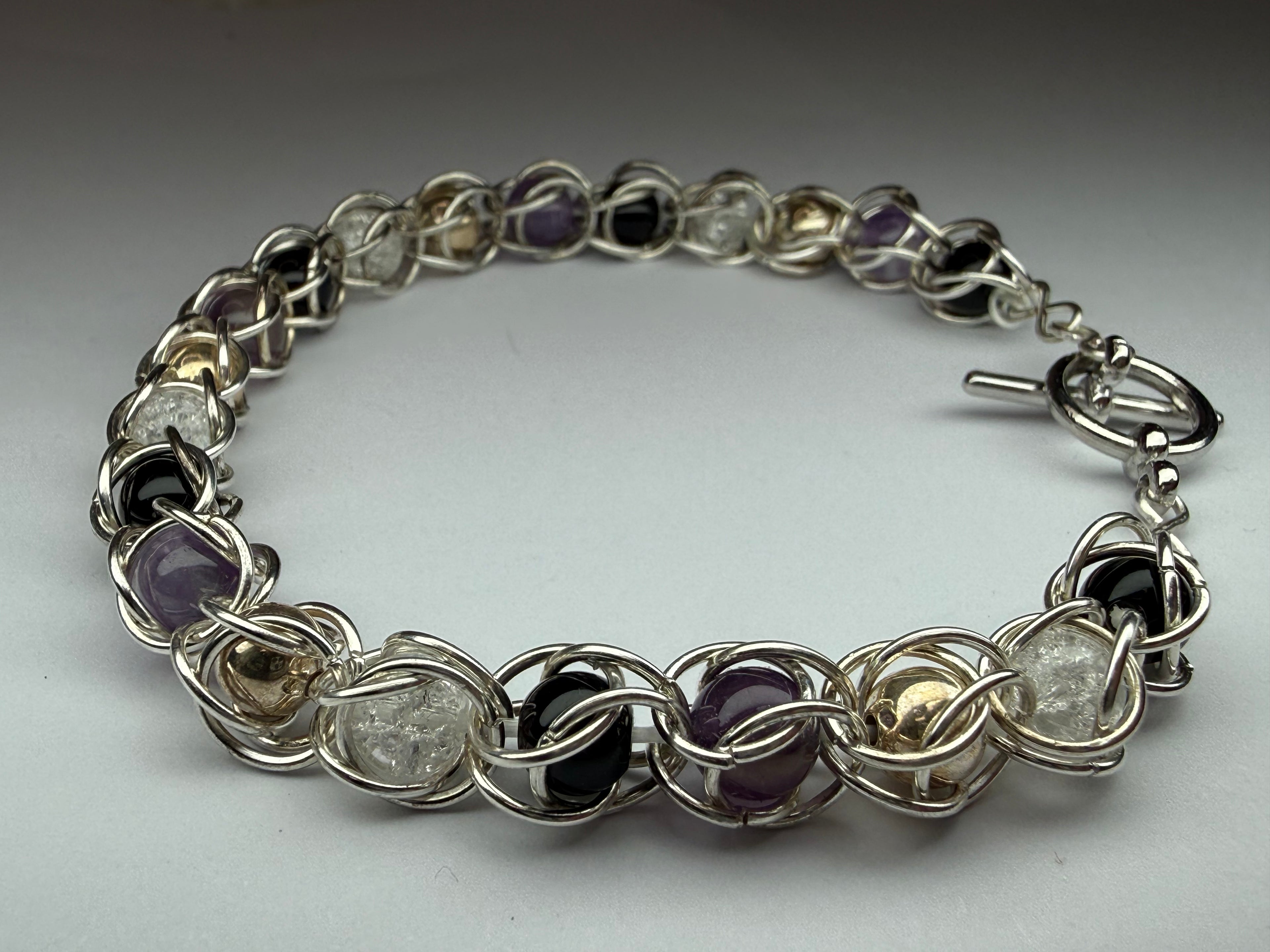Asexual Pride Captured Bead Bracelet
