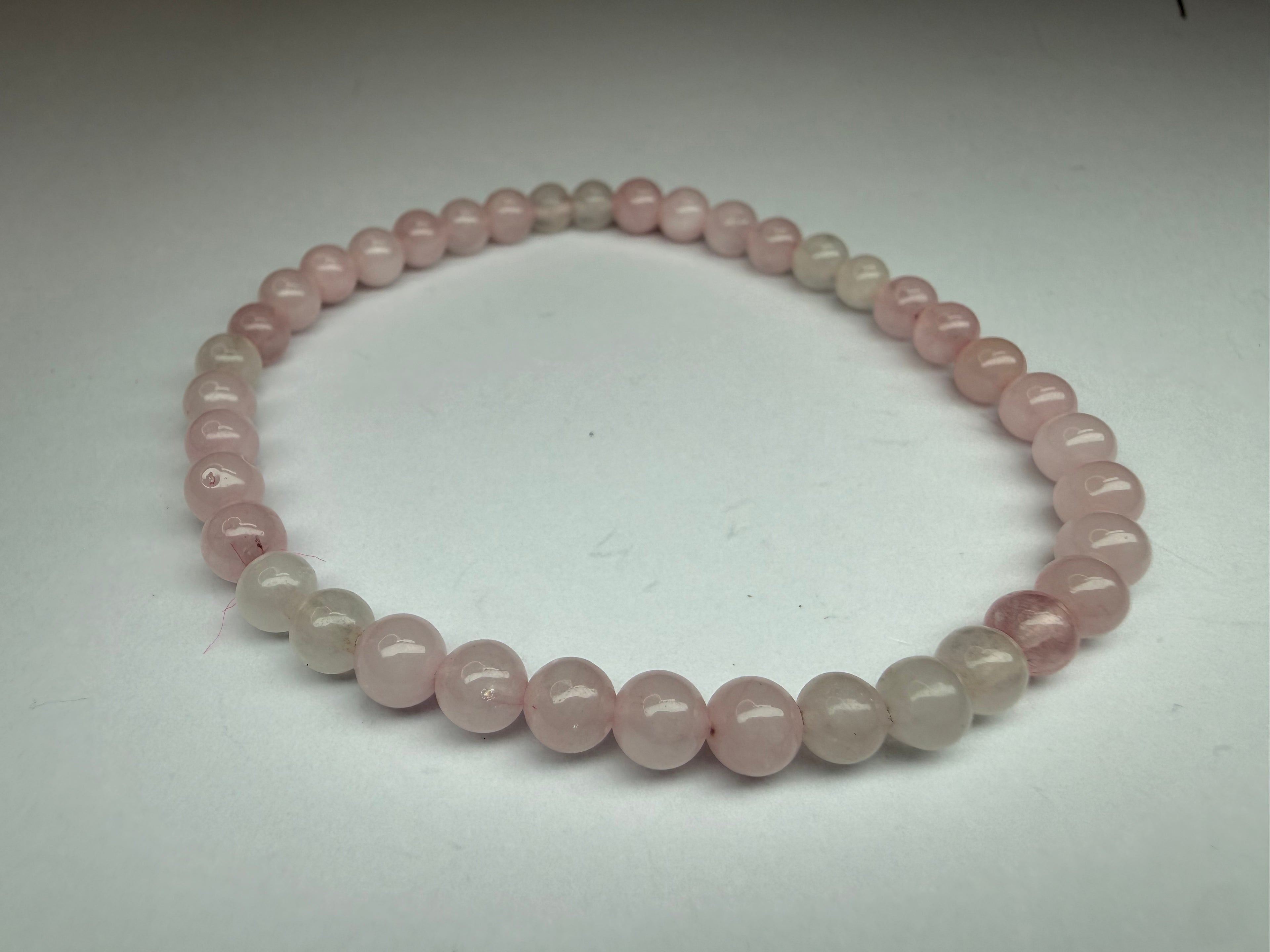 Rose Quartz 4mm Beaded Stretch Bracelet