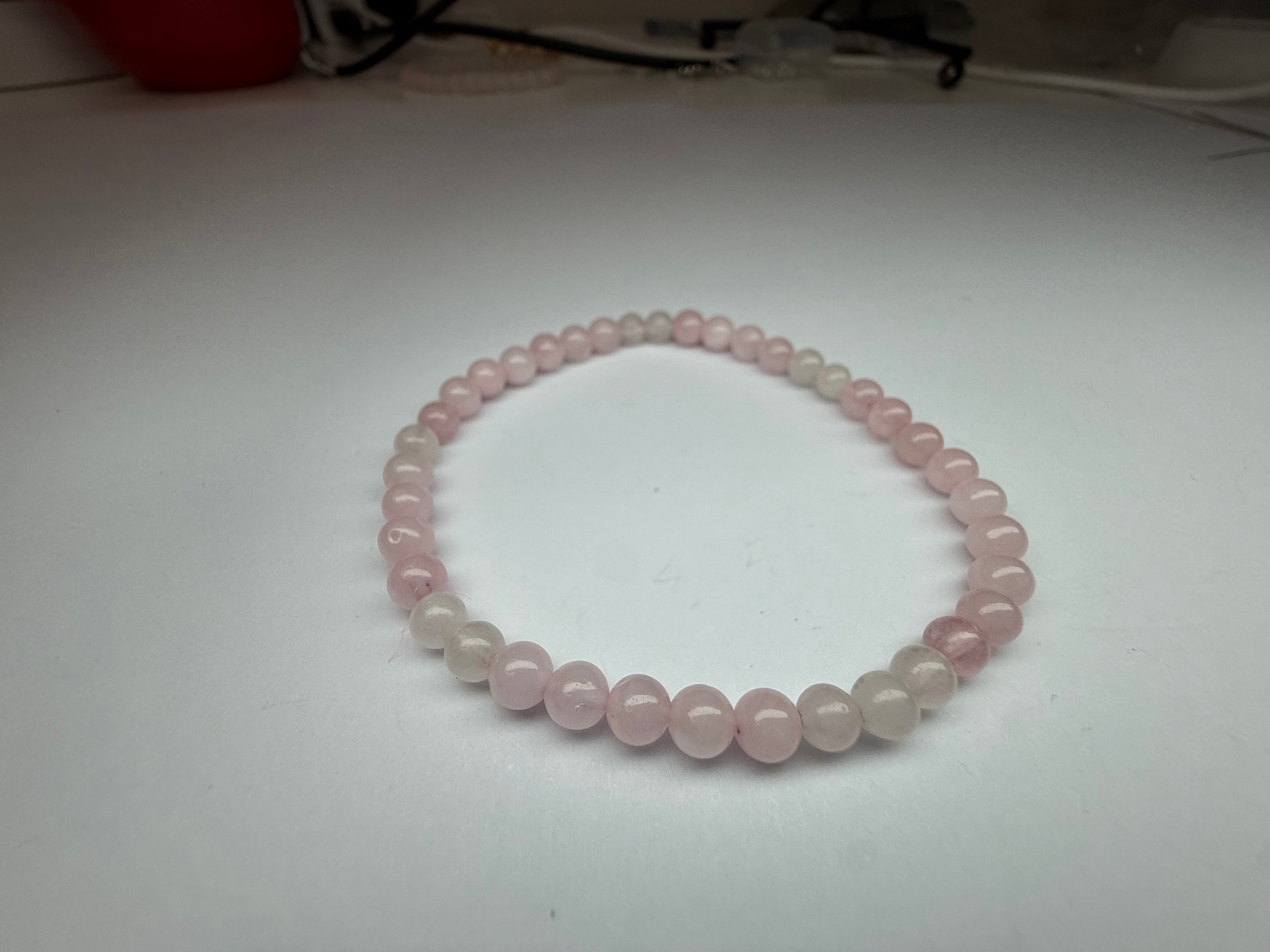 Rose Quartz 4mm Beaded Stretch Bracelet