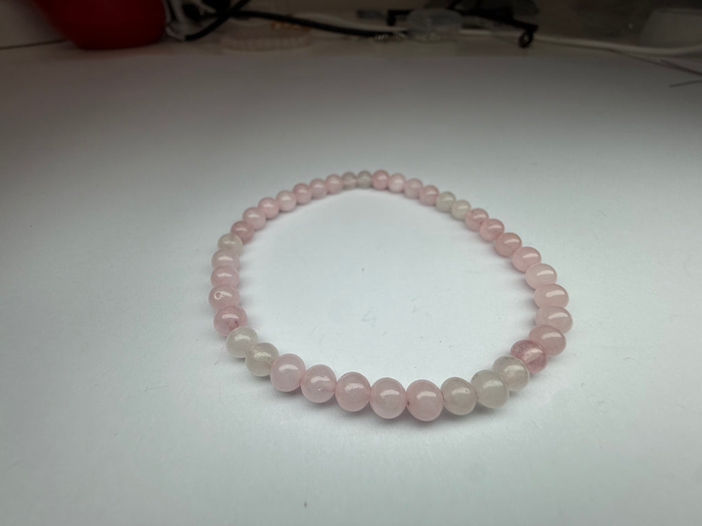 Rose Quartz 4mm Beaded Stretch Bracelet