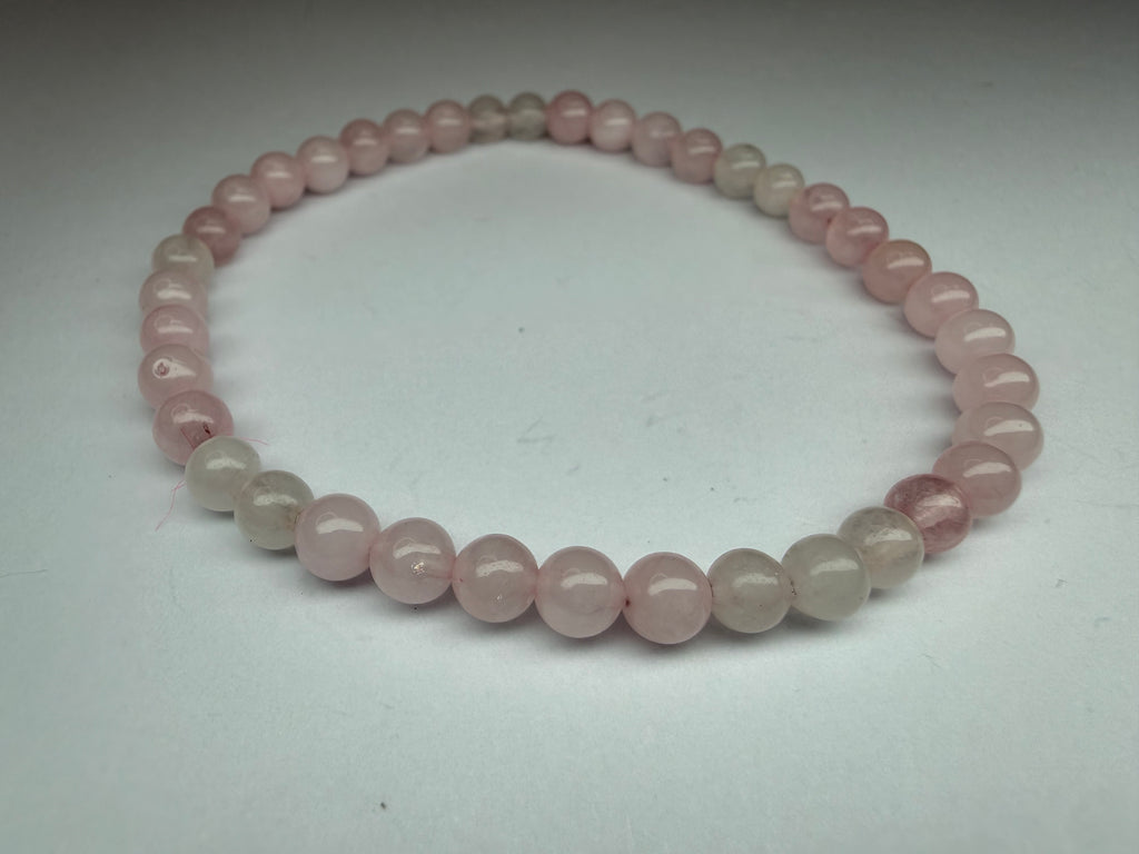 Rose Quartz 4mm Beaded Stretch Bracelet