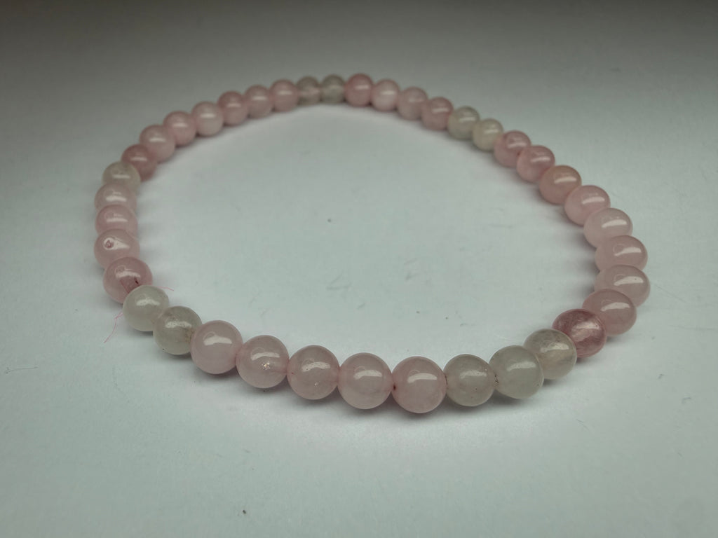 Rose Quartz 4mm Beaded Stretch Bracelet
