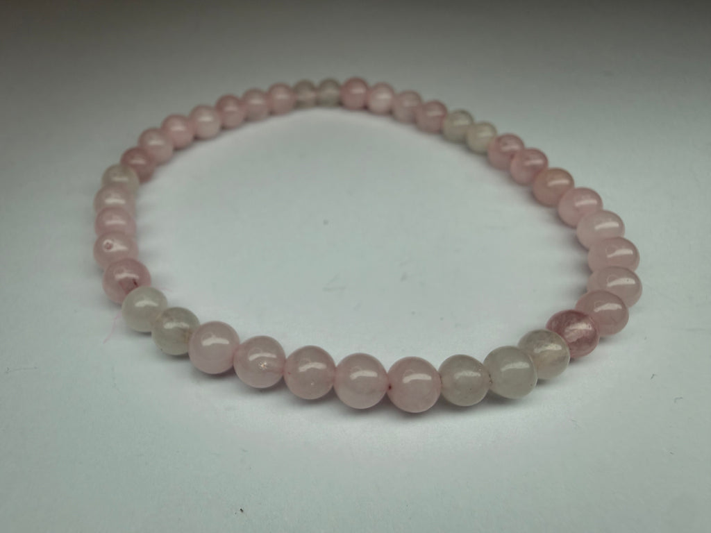 Rose Quartz 4mm Beaded Stretch Bracelet